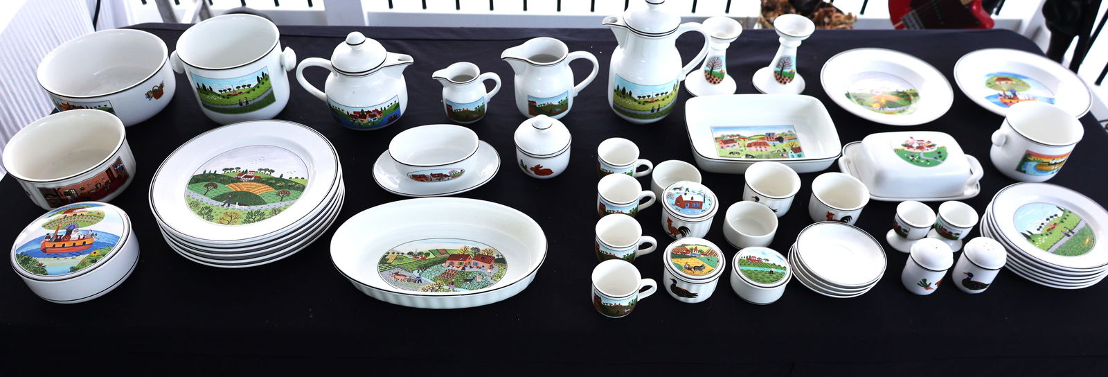Villeroy & Boch, 52 Pieces, Design Naif, Assorted Items - SEE PICTURES: Villeroy & Boch, 52 Pieces, Design Naif, Assorted Items - SEE PICTURES; Size: Range 3 inches to 10 1/2 inches