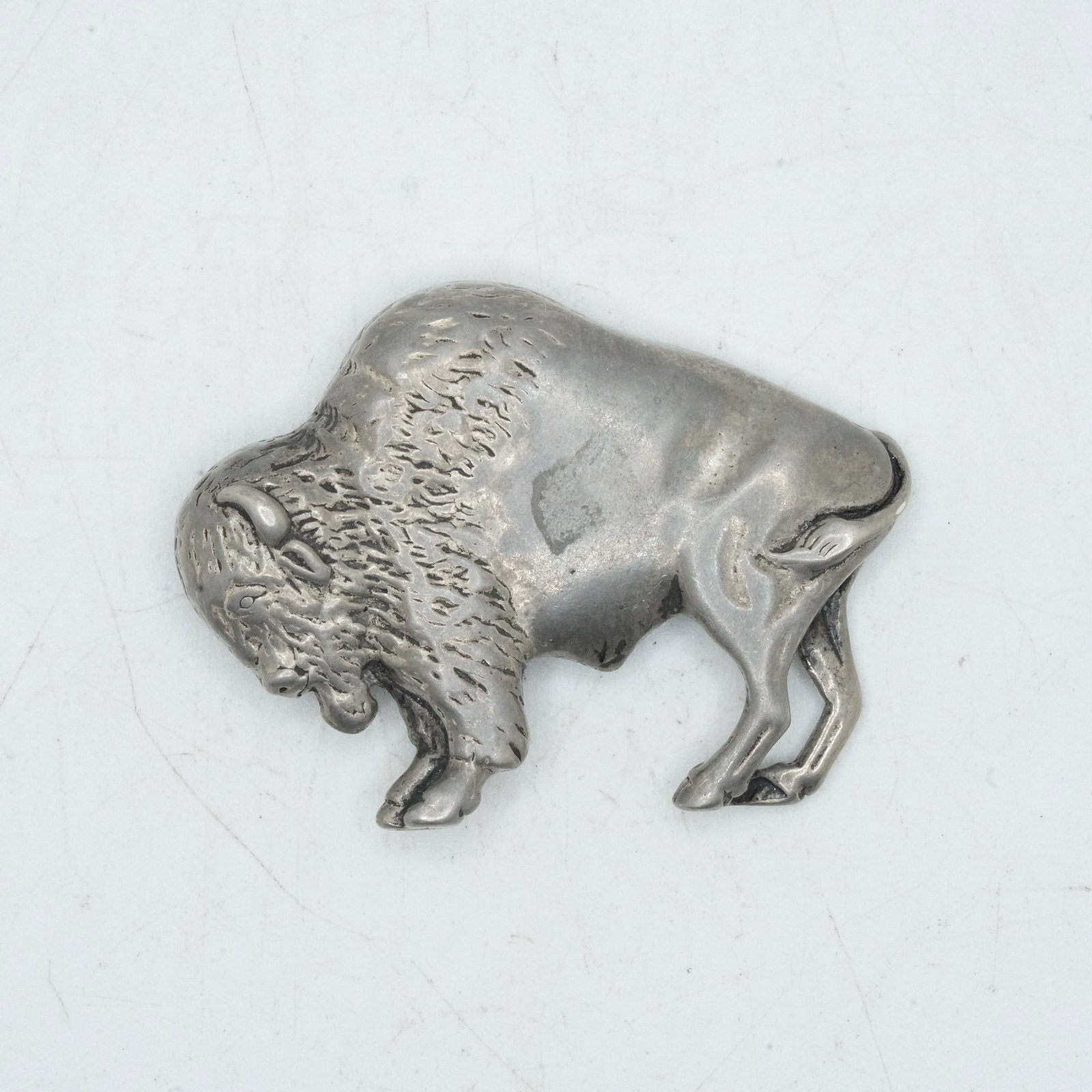 22.24 Grams Sterling Silver Liberty Buffalo Pin, 2 in. x 1 1/2 in.: 22.24 Grams Sterling Silver Liberty Buffalo Pin, 2 in. x 1 1/2 in.