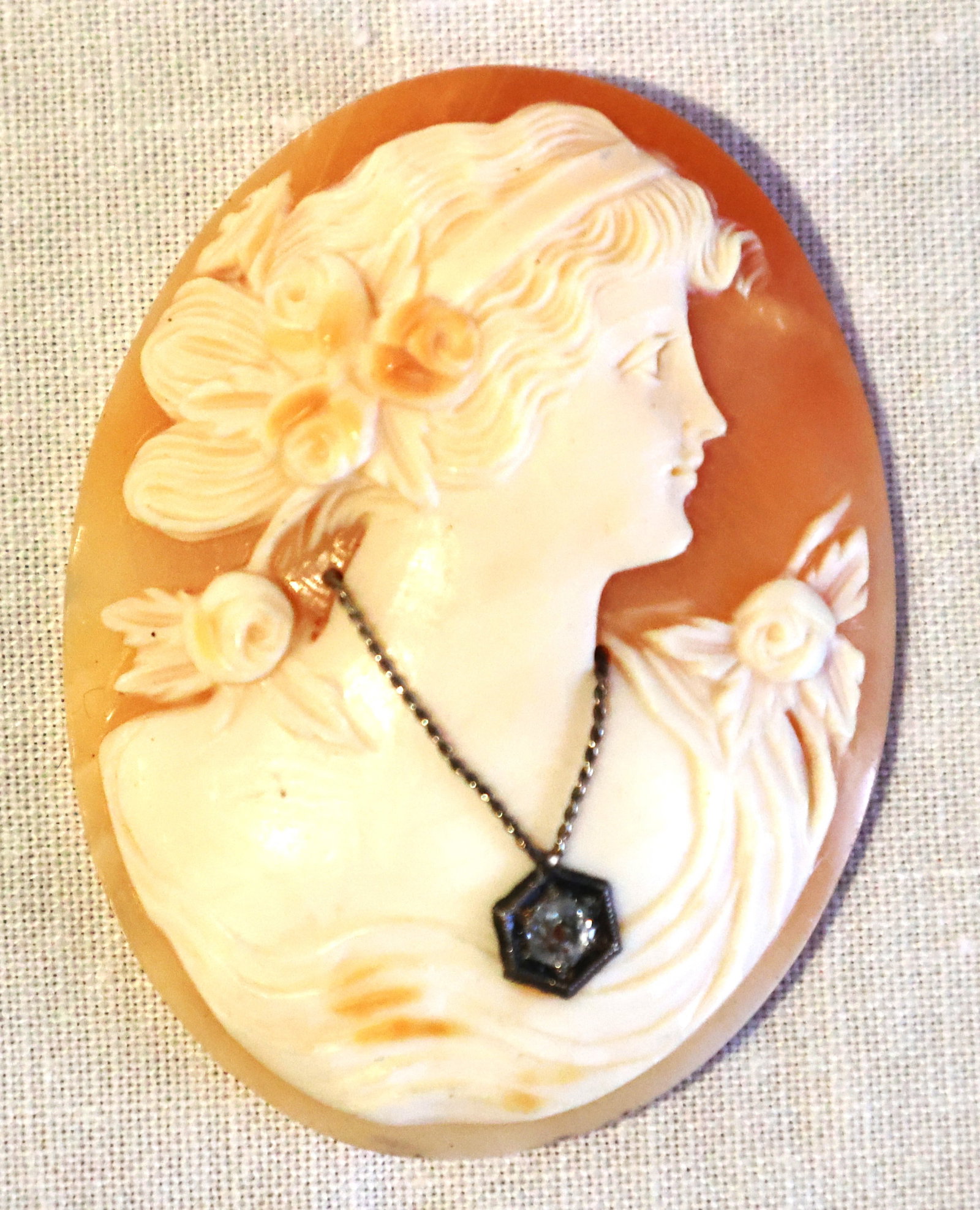 Athena Cameo with Diamond Necklace, 2 in. x 1 1/2 in. (1 of 4)