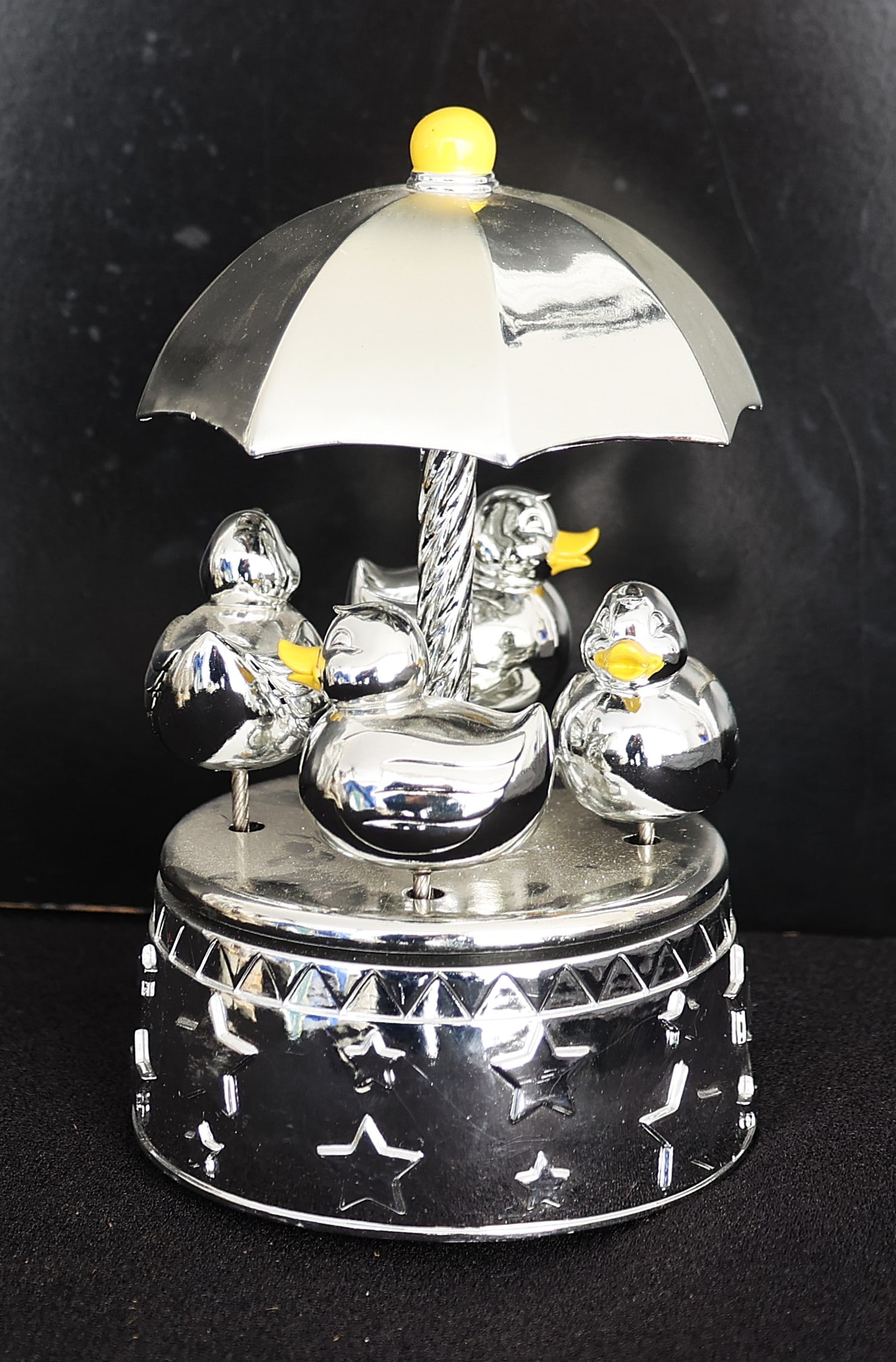 Reed & Barton "Something Duckie" Silverplate Musical Carousel. 7 1/4 in. height x 4 1/2 in. dia. (1 of 5)