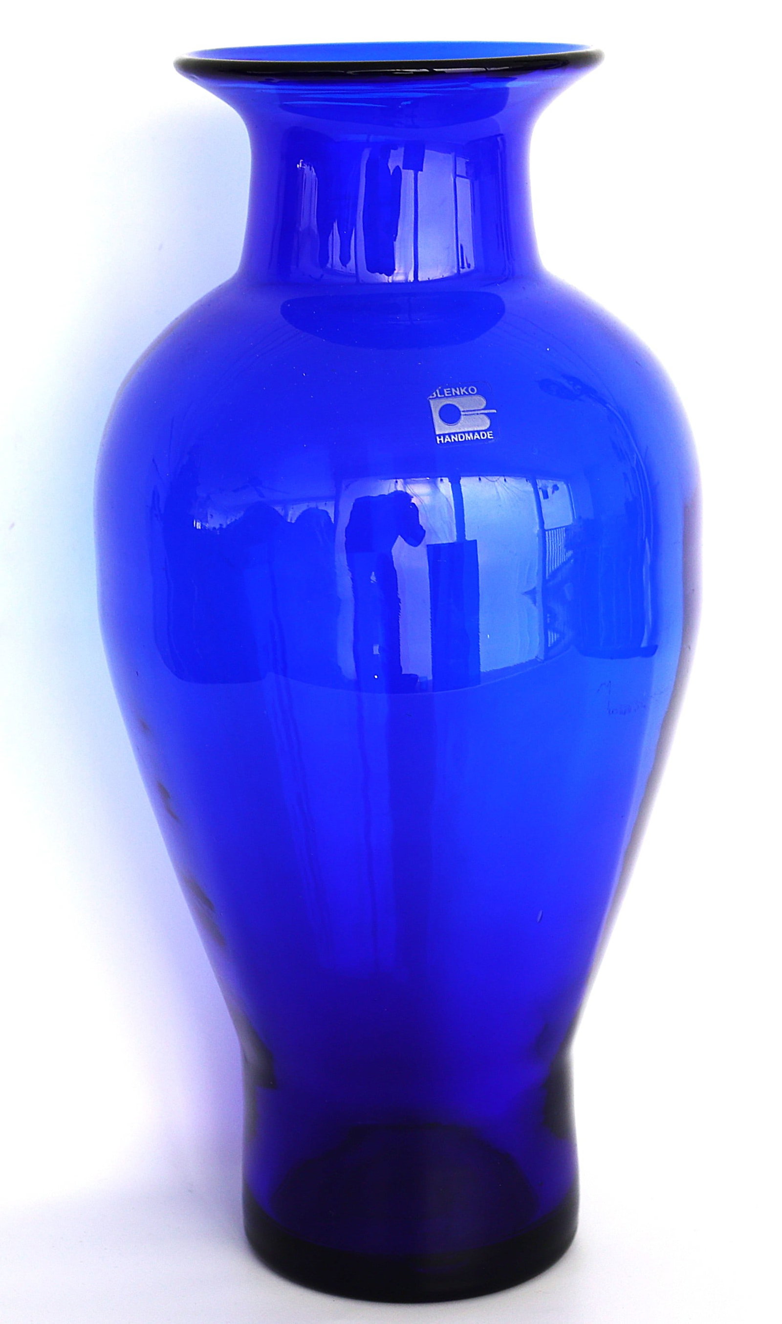 Blenko Handmade 15 inches height Cobalt Blue Vase with Original Label (1 of 4)