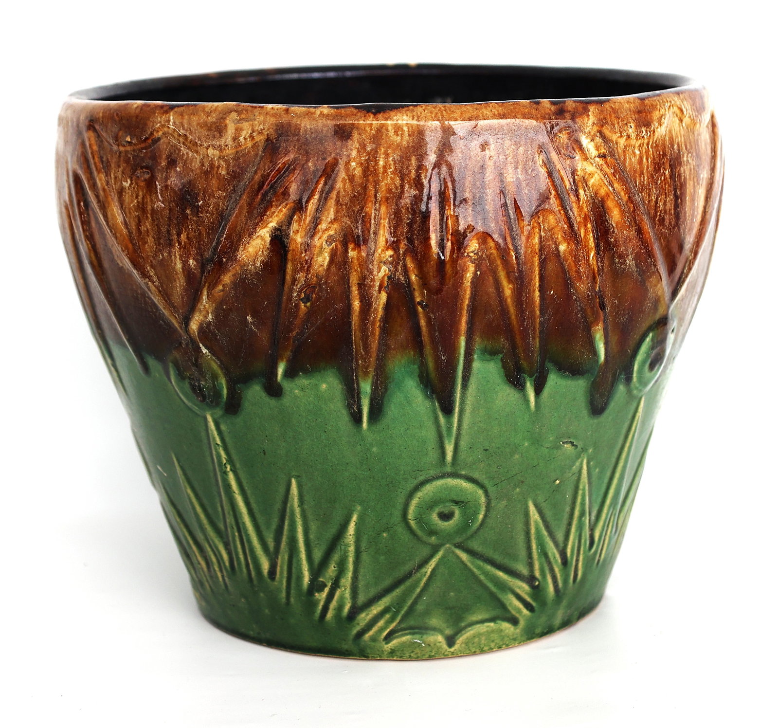 Vintage Robinson Ransbottom (RRP Co.) "Sun and Moon" Jardiniere Planter. 9 in. x 10.5 in. (1 of 4)