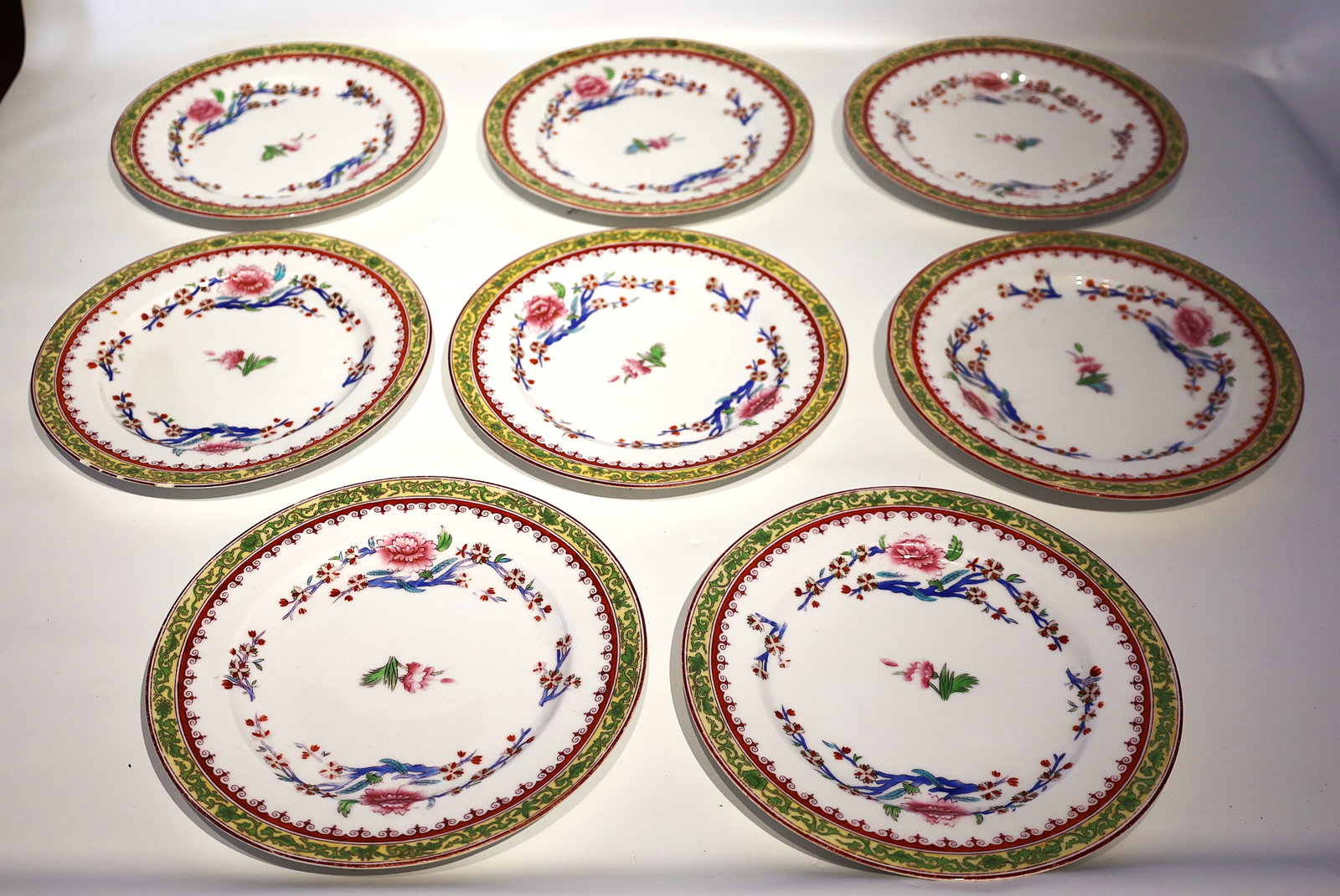 Set 8 antique porcelain luncheon plates produced by Royal Worcester for retailer Bailey, Banks & Bid (1 of 8)