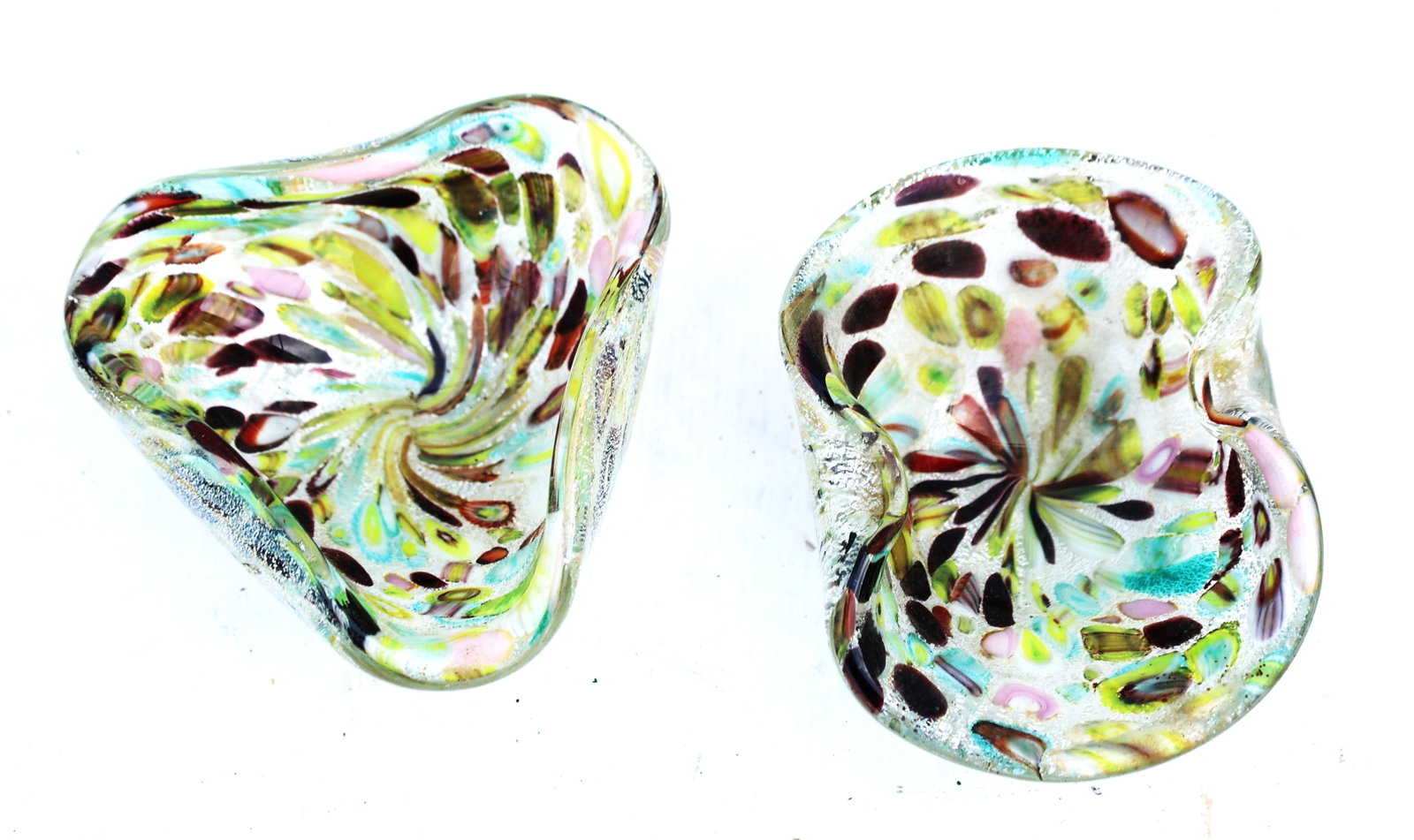 vintage Murano Italian art glass bowls, likely in the "Tutti Frutti" or spatter style with multico (1 of 5)