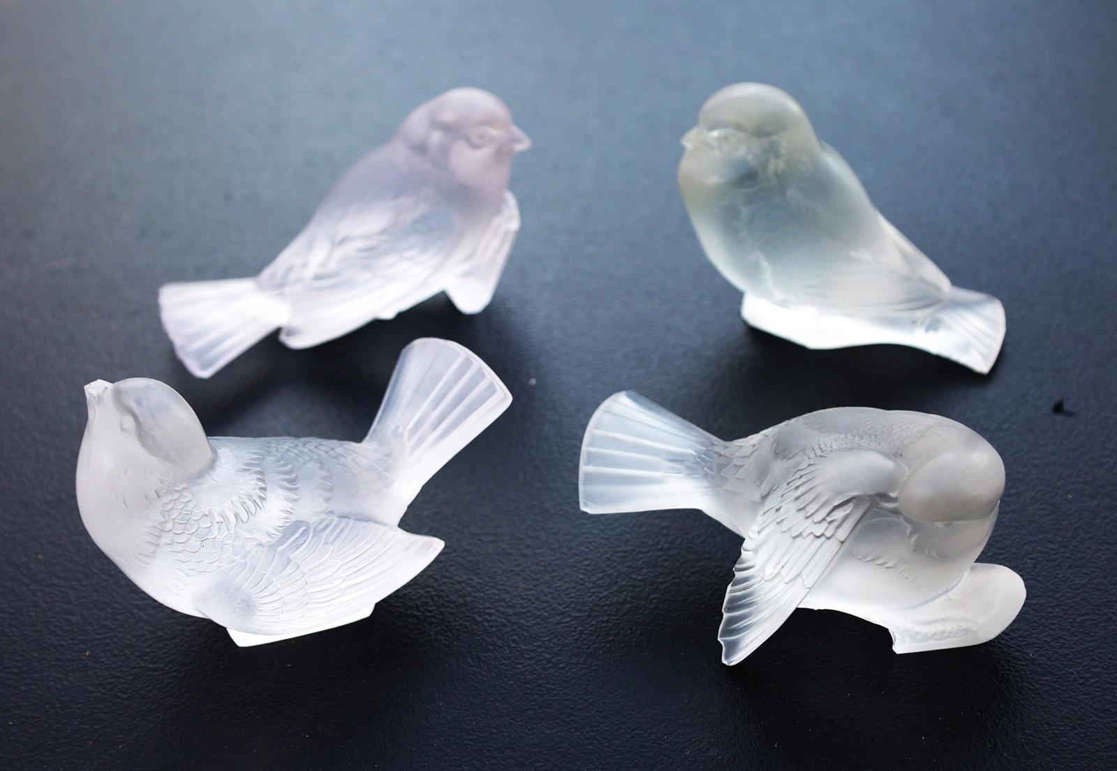 4 LALIQUE Glass Birds, Each has a Chip or Flaw (1 of 6)