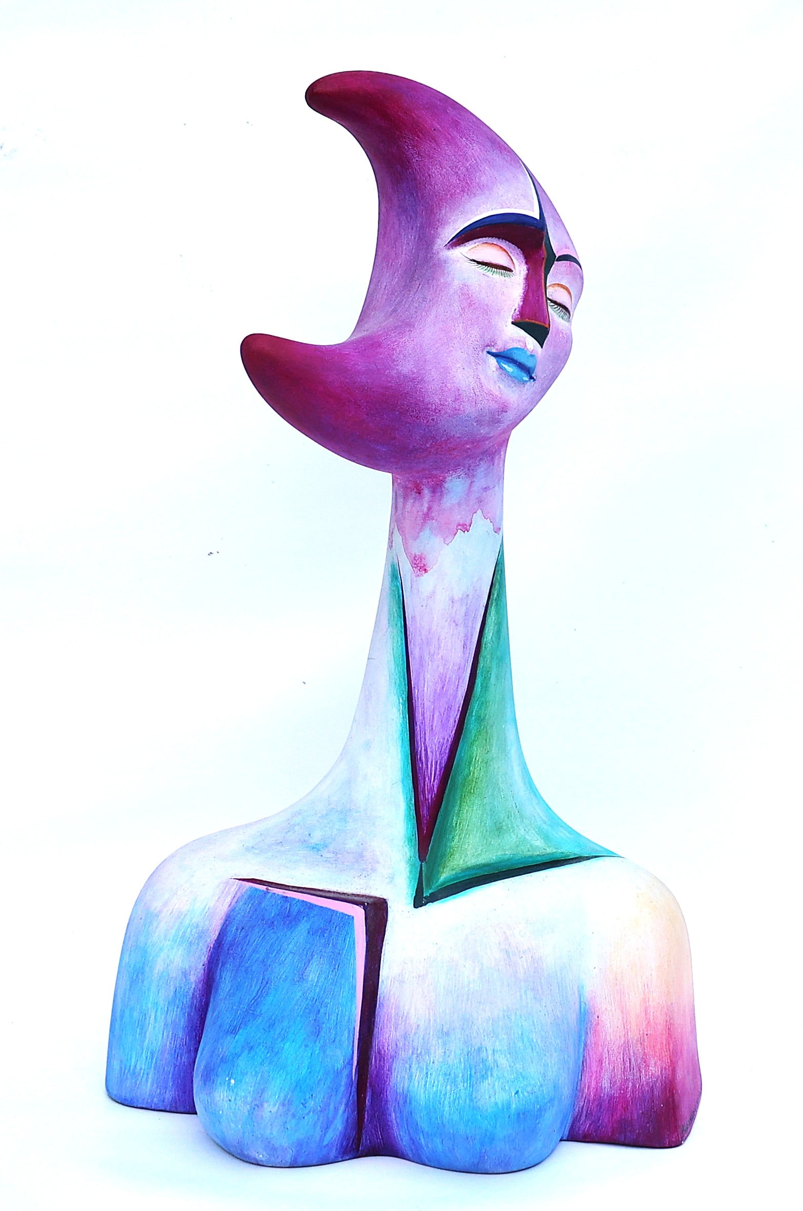 Alexander Flores Sculpture, Ceramic, Colorful, Jester Harlequin, 15.5 in. height (1 of 8)