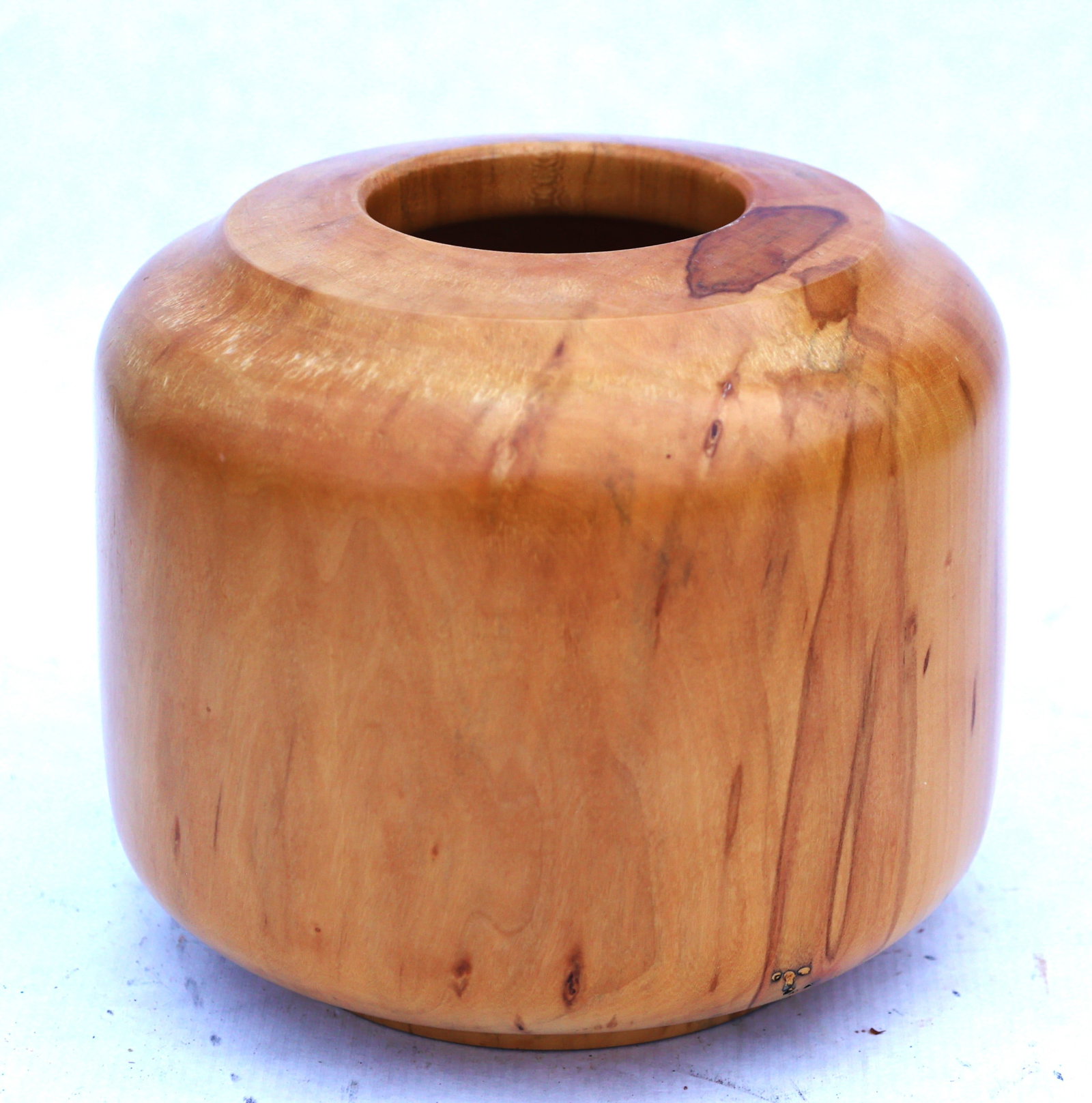 Signed R Francis Polished Wooden Vessel / Vase: Size: 5 3.4 in. height x 6 in. wide; Signed R Francis Polished Wooden Vessel / Vase