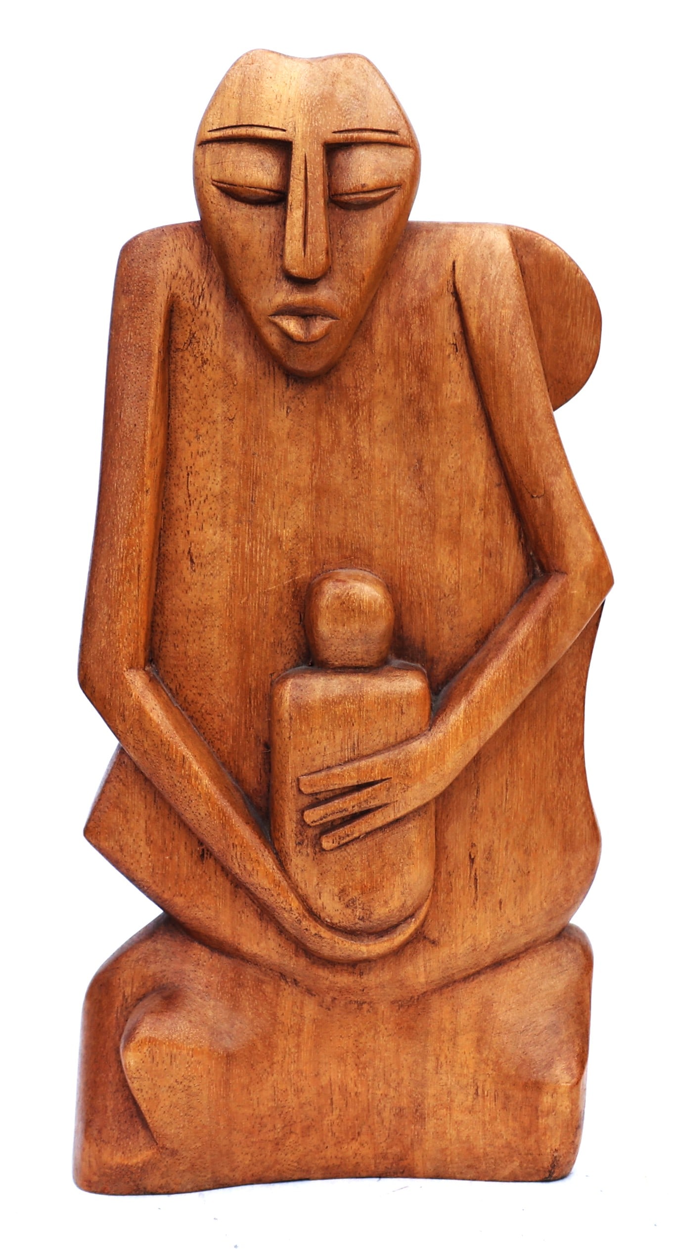 Carved Wood Mid-Century Modern Sculpture, Madonna and Sculpture, Double Sided Carving (1 of 5)