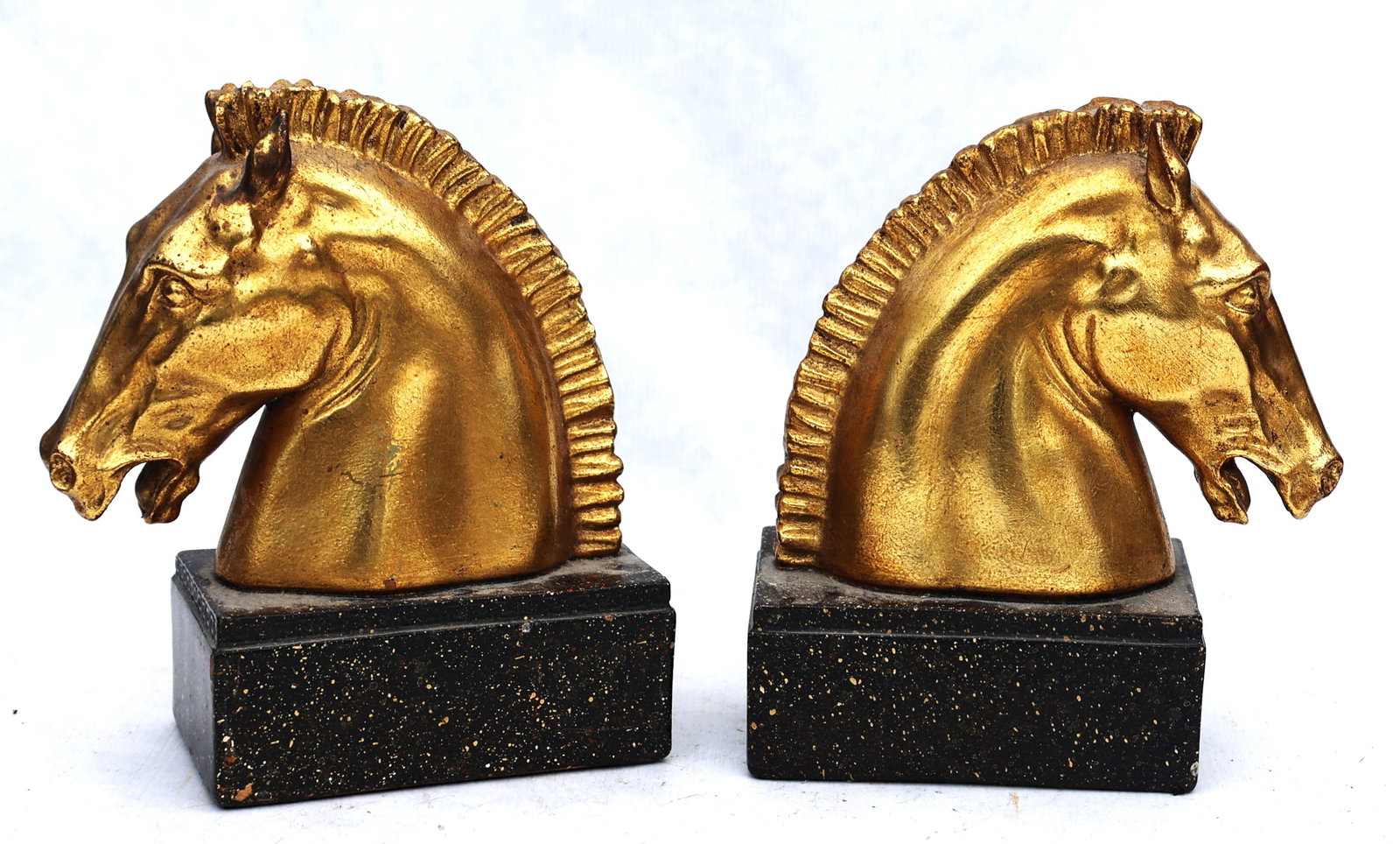 Borghese Pair Trojan Horse Bookends with Gold Gilt Finish (1 of 5)