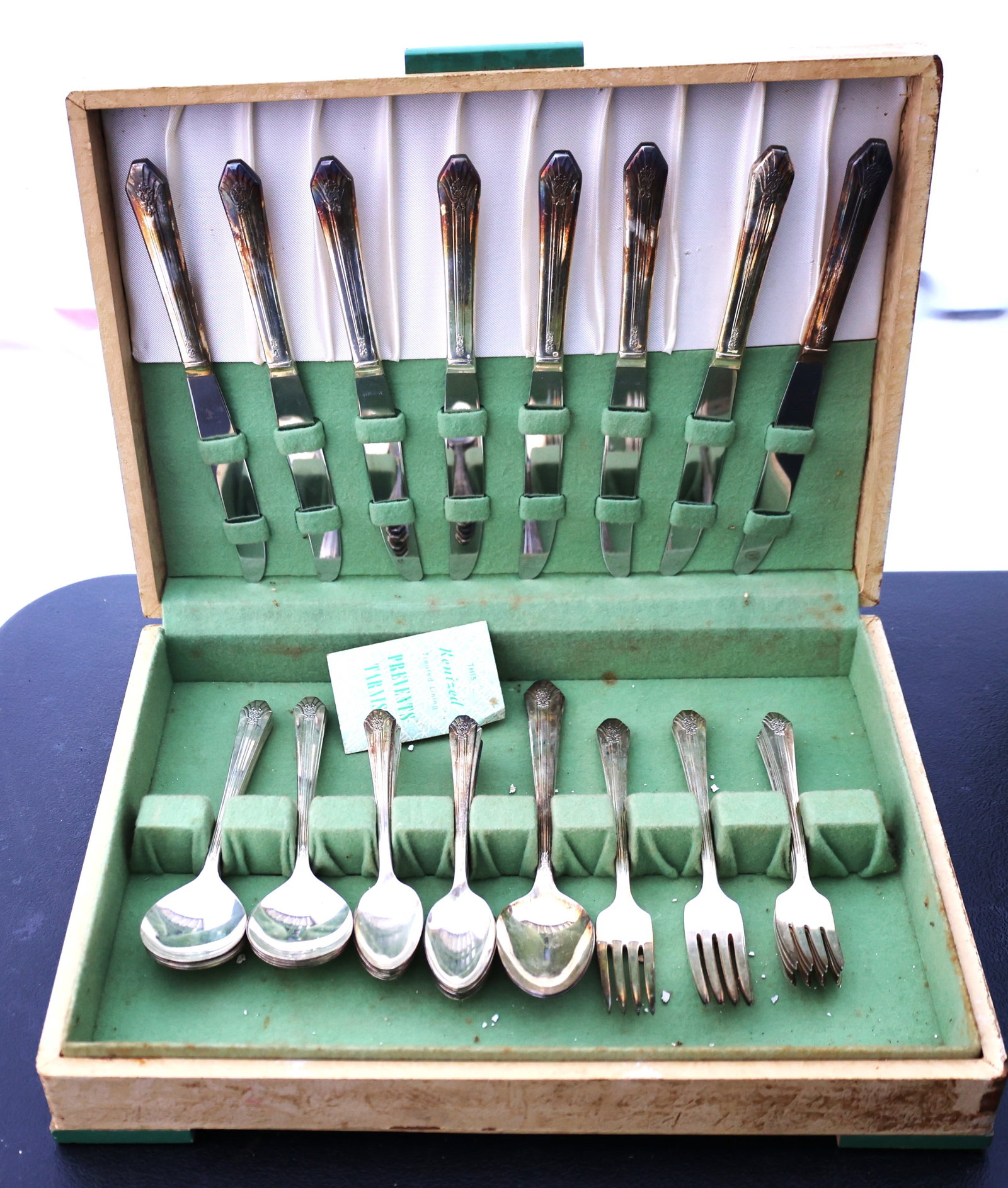 Wm Rogers Sectional Flatware Set in Wood Box - See Pictures for Item Count (1 of 4)
