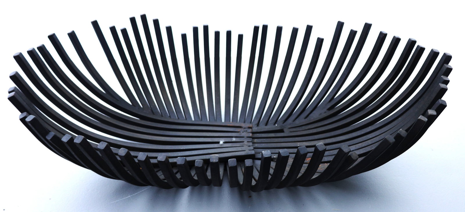 Mid-Century Modern Style Large Oval Iron Bars Center Bowl 29 in. length x 15.5 in. wide (1 of 3)