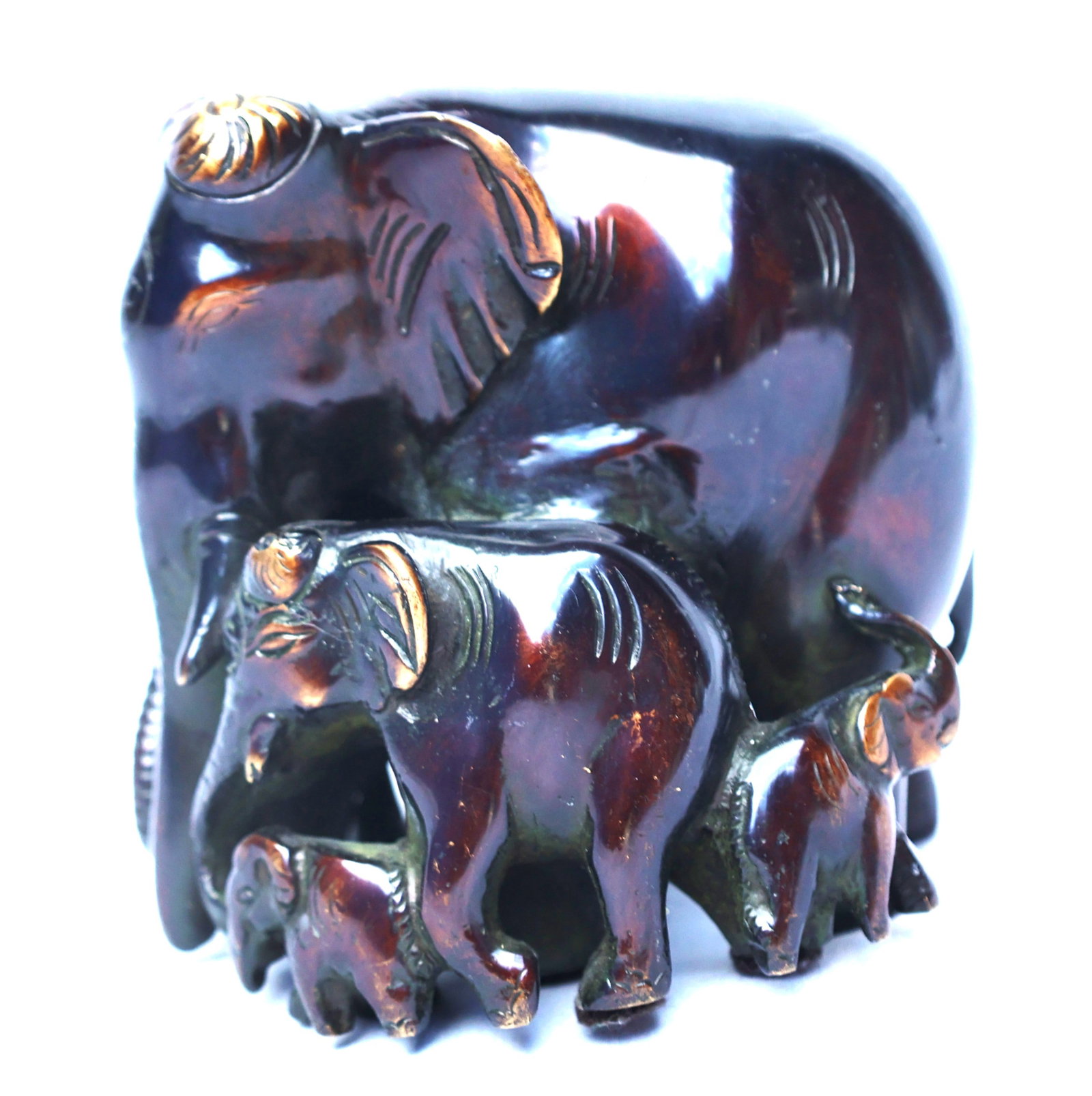 Quality Bronze Elephant Family Grouping - Good Patina (1 of 8)