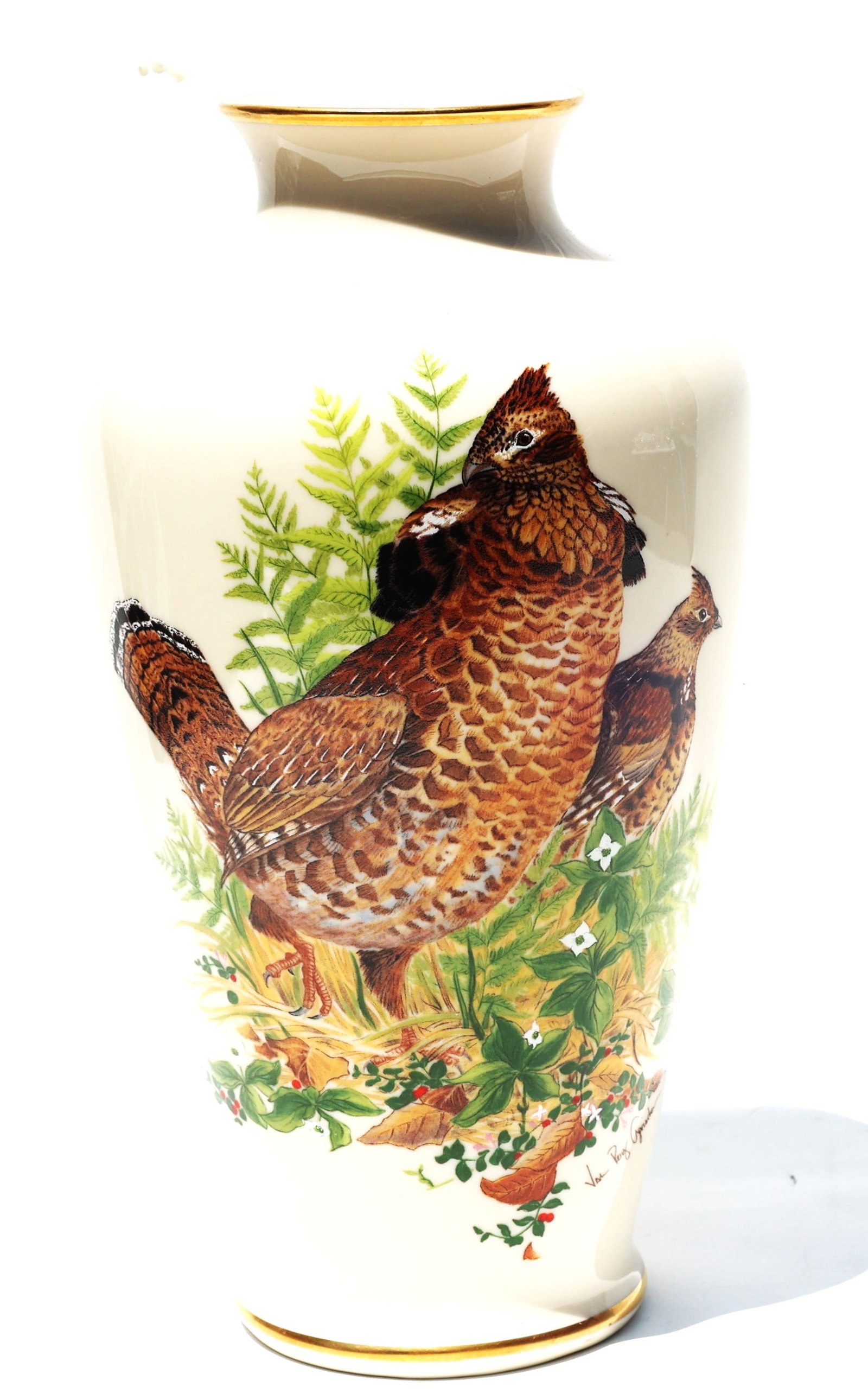 Lenox Game Bird collection vase featuring a Ruffed Grouse (1 of 8)