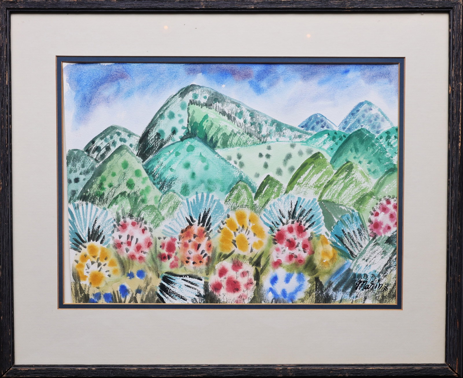 Signed Marin '36, Watercolor Painting Western American Nature Landscape, Framed (1 of 6)