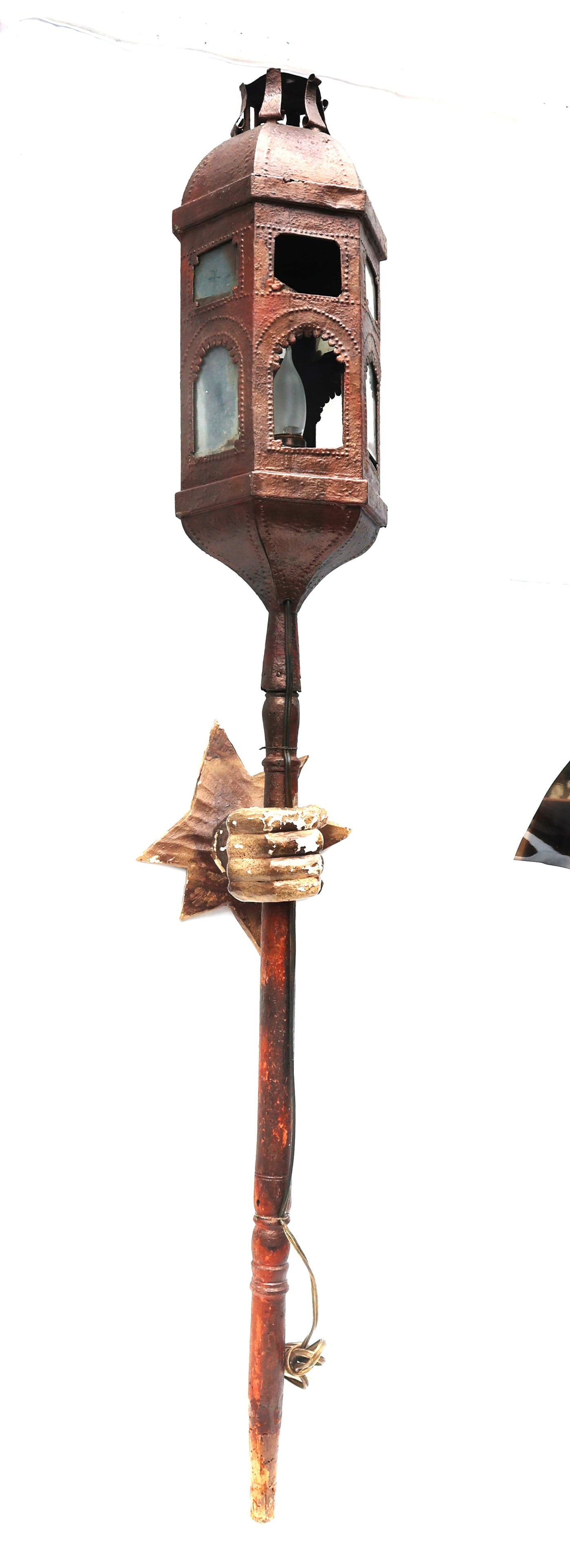 19th-century processional lantern, often used in historical religious or community parades.It typica (1 of 8)