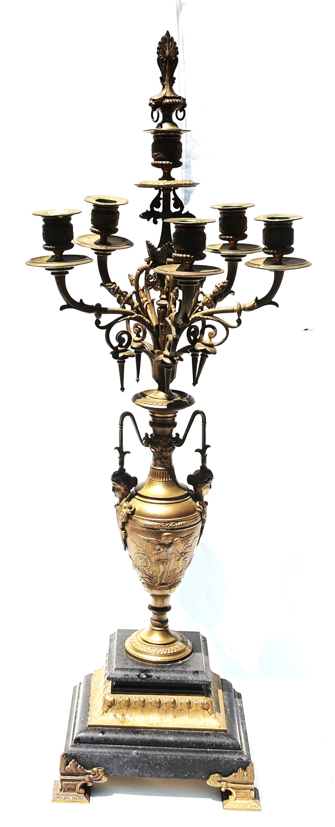 Quality Bronze Louis XVI style Tall Candleabra, Urn Base, 30 inches height (1 of 7)