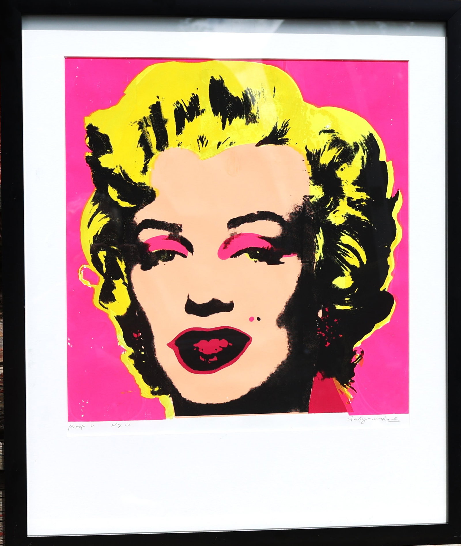Andy Warhol, Silk Screen Print Marilyn Monoe, Pencil Signed, Proof 11, July 13 , Framed (1 of 8)