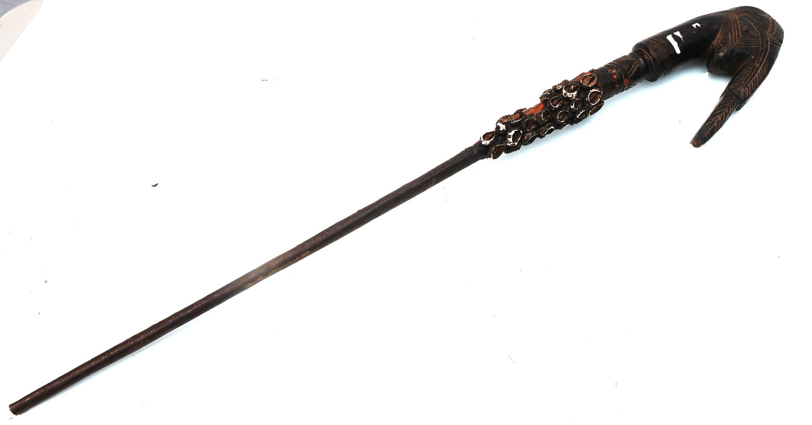 Vintage hand-carved walking stick or shaman's staff (1 of 6)