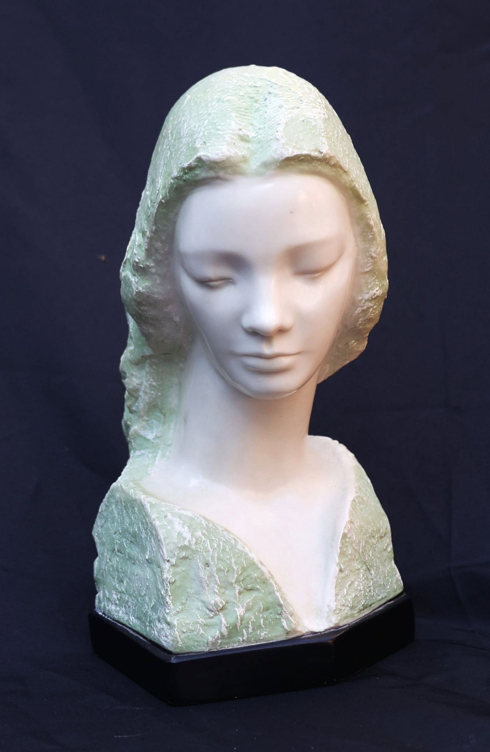 mid-century cast stone bust titled "Face of Love" by artist Vincent Glinsky (1895-1975) (1 of 6)