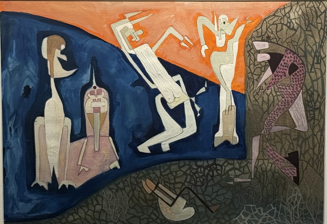 Eugene Arcieri; 20thC. Surrealist Gouache Composition Signed - 2