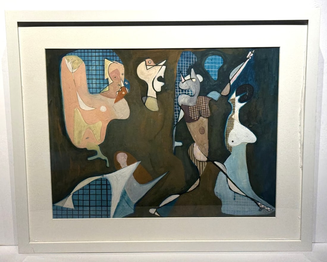Eugene Arcieri; 20thC. Surrealist Gouache Composition Signed - 2