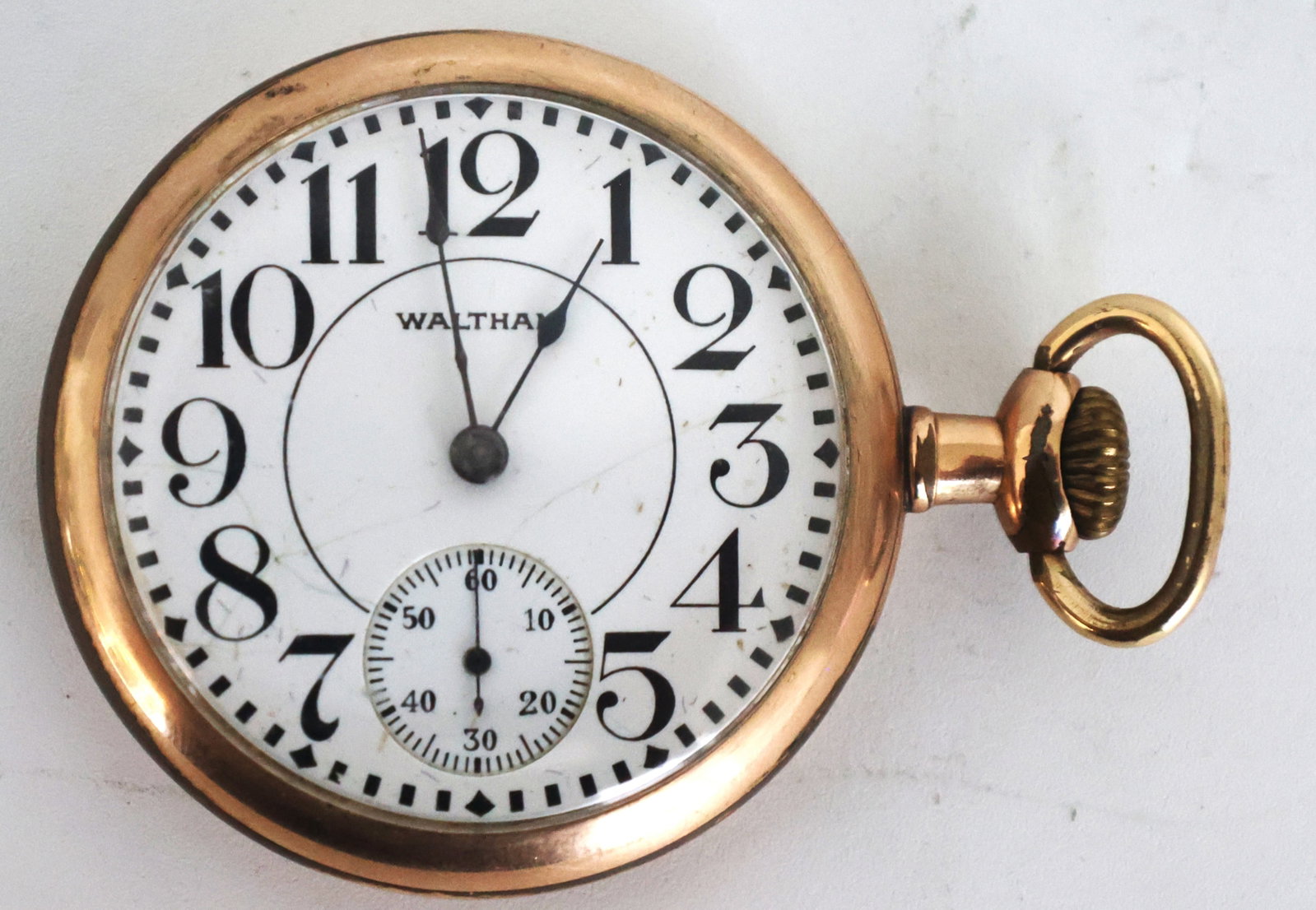 Waltham 10K Gold Filled Pocket Watch, A W W Co. Riverside, Waltham Mass 17 Jewels 6515648 (1 of 5)