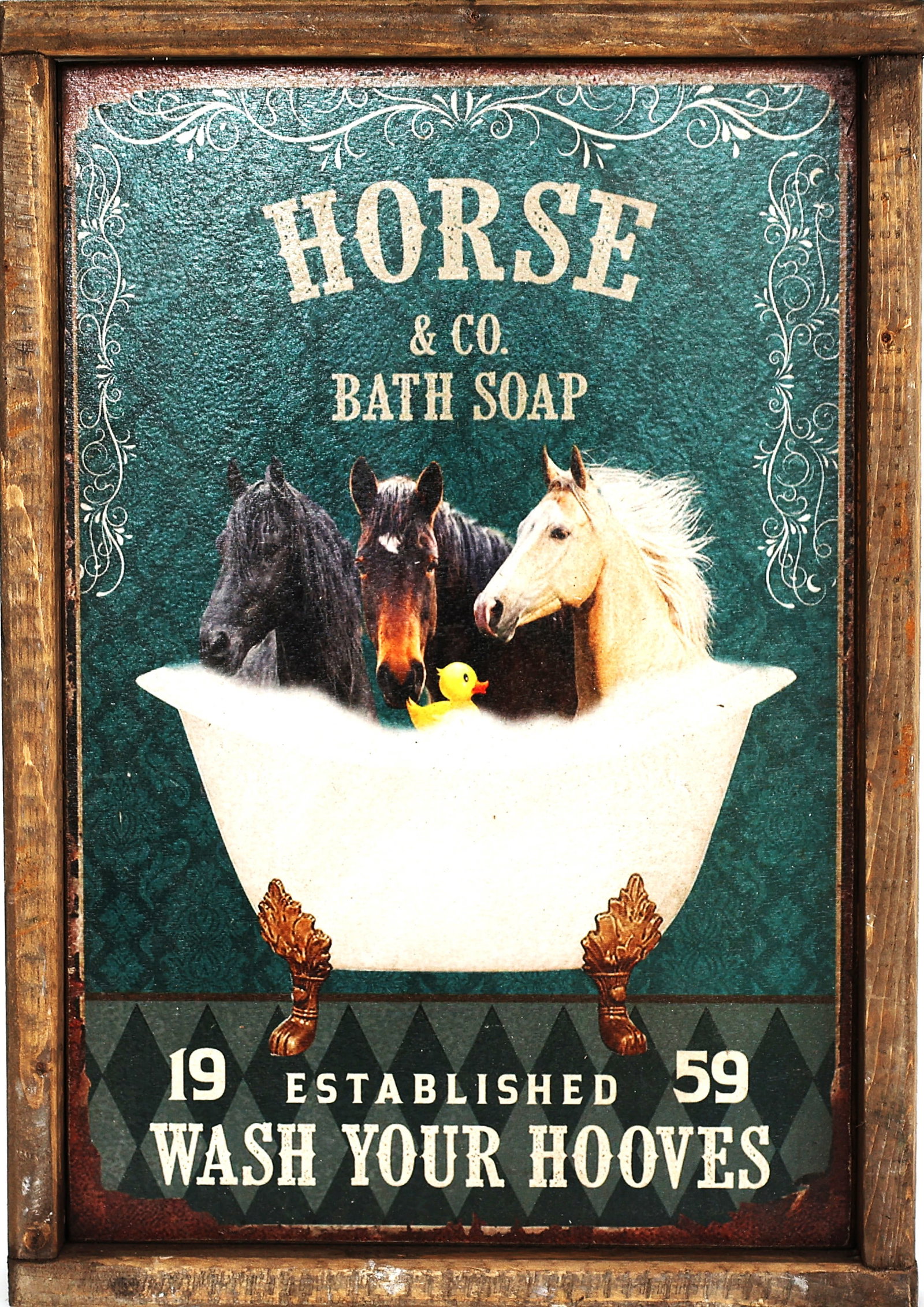 Wooden Printed Sign: Horse and Co. Bath Soap ; Size: 14 1/2 in. x 11 1/2 in. (1 of 6)