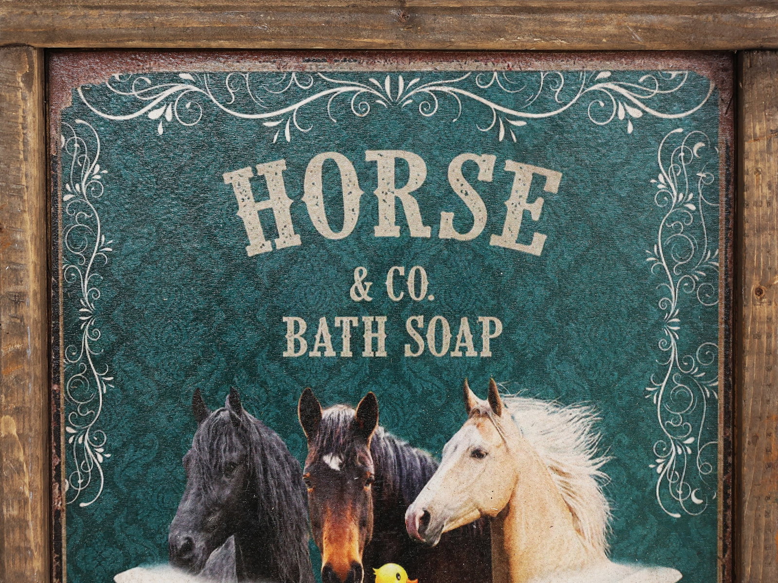 Wooden Printed Sign: Horse and Co. Bath Soap ; Size: 14 1/2 in. x 11 1/2 in. - 3