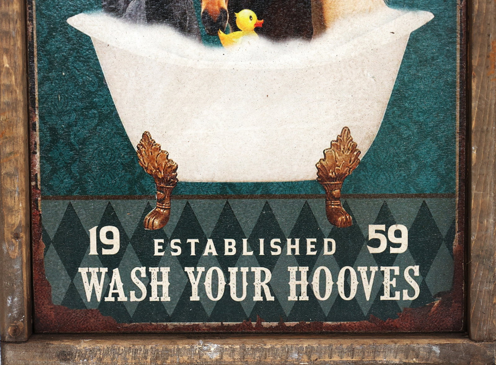 Wooden Printed Sign: Horse and Co. Bath Soap ; Size: 14 1/2 in. x 11 1/2 in. - 4