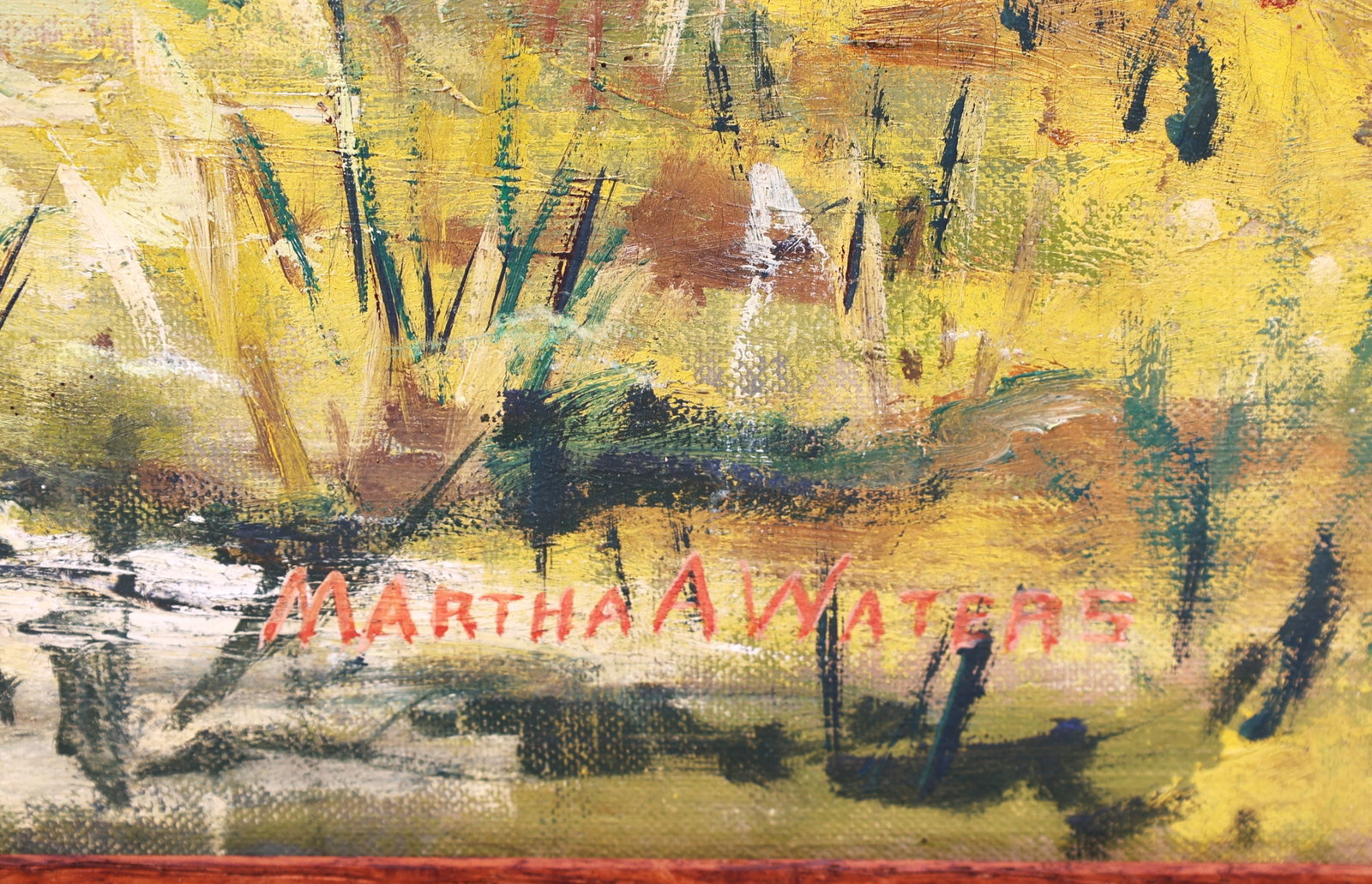 Martha A Waters, Vintage Landscape Oil on Board Painting, Signed - 2