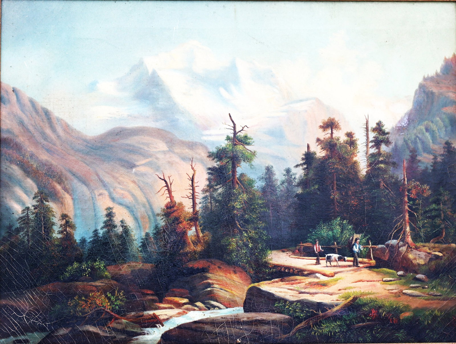 painting titled Mountain landscape by the Polish painter Feliks Brzozowski.The scene depicts a sere (1 of 7)