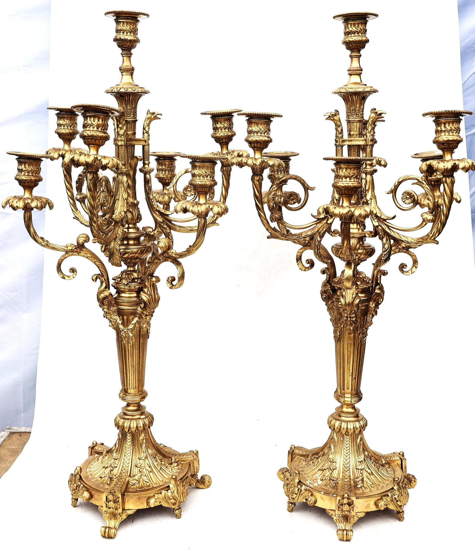 A Pair of French 19th Century Louis XV Style Gilt-Bronze Candelabras (1 of 9)