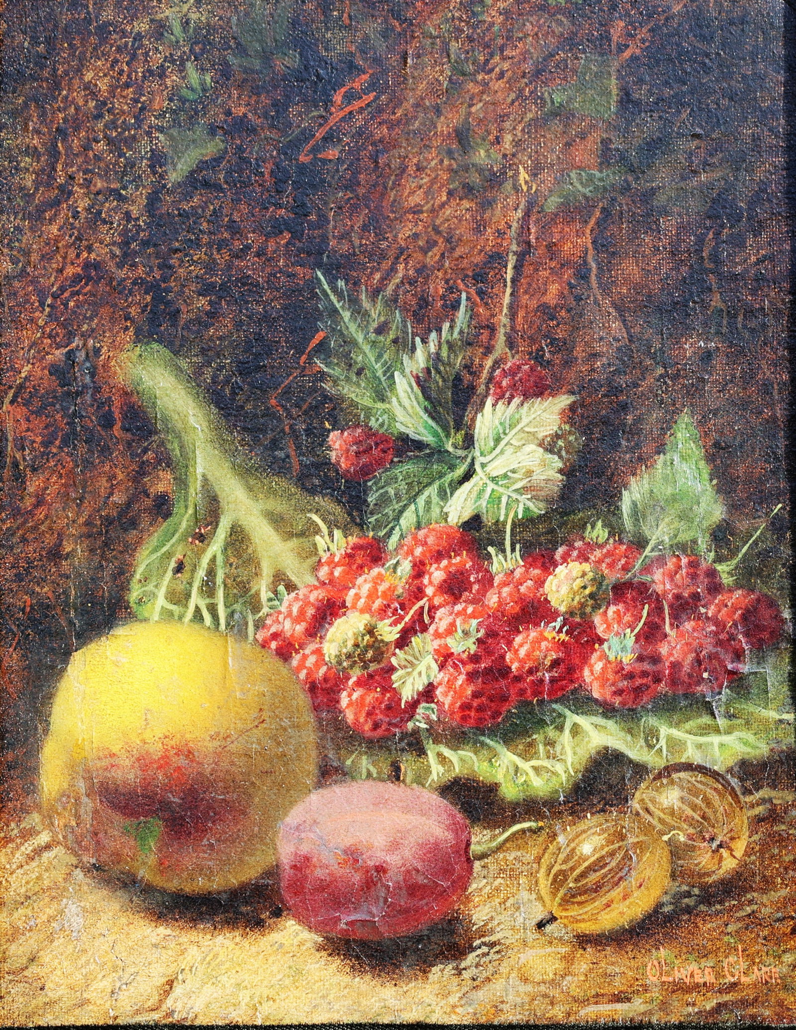 Oliver Clare 1853-1927, Oil on Canvas Still Life Fruits and Berries (1 of 4)