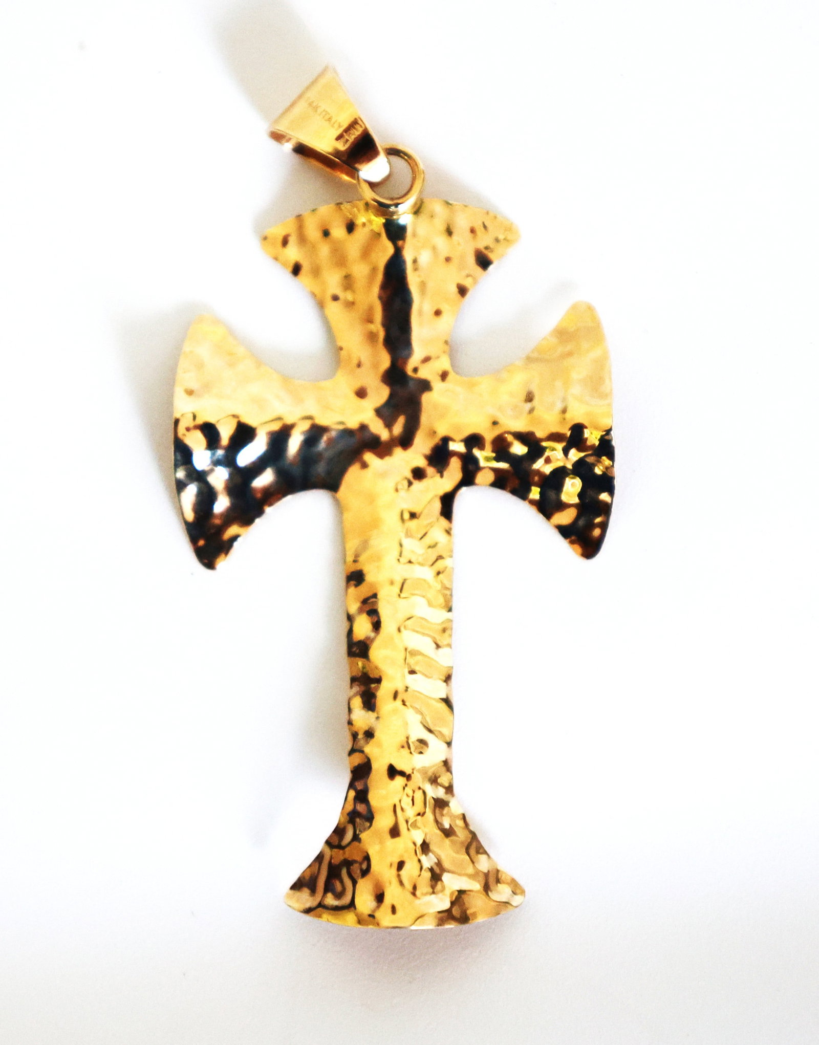 1.34 DWT 14K Yellow Gold Italy Cross Pendant (1 of 3)