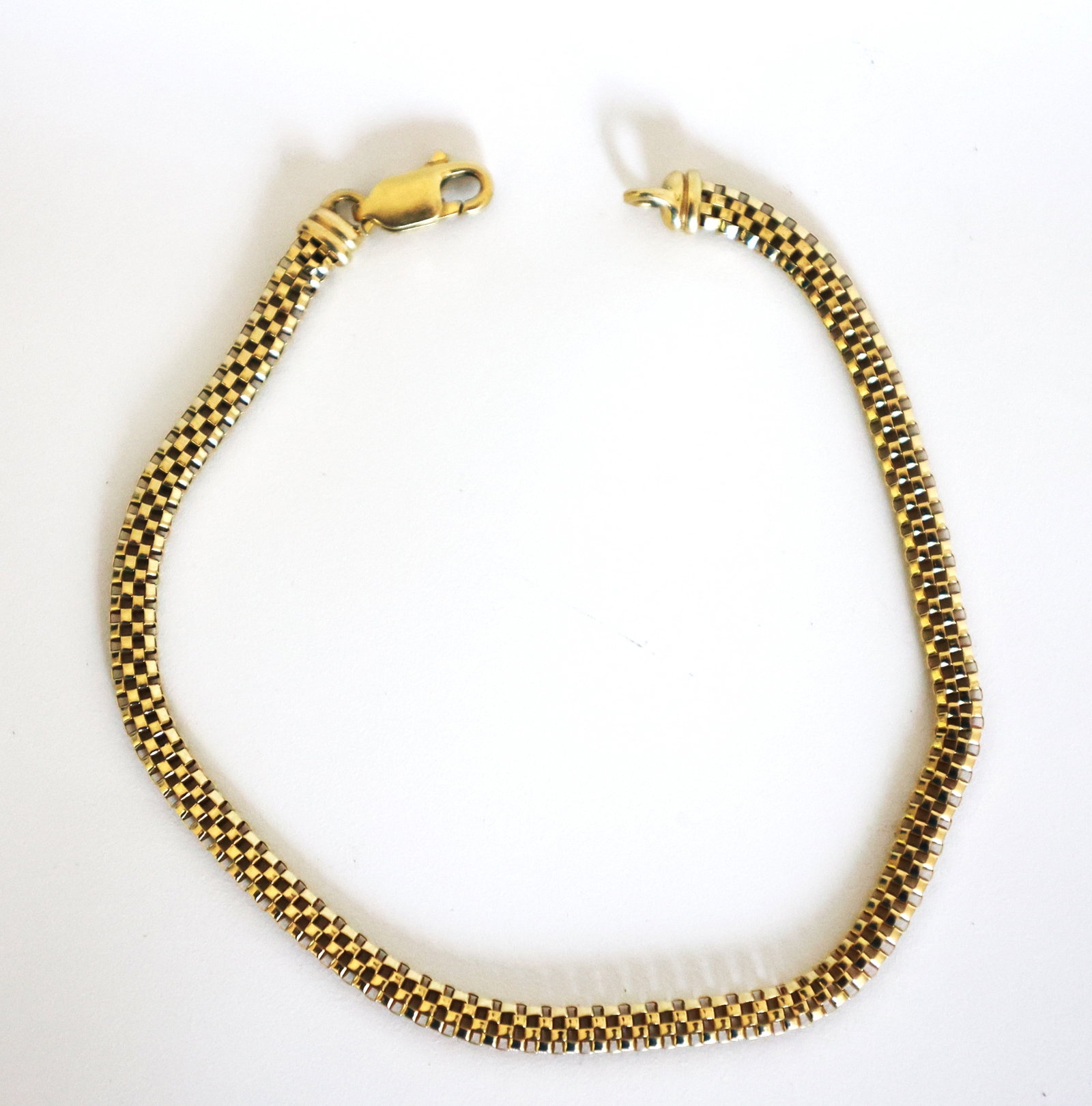 2.57 DWT 14K Yellow Gold Box Chain Bracelet (1 of 4)