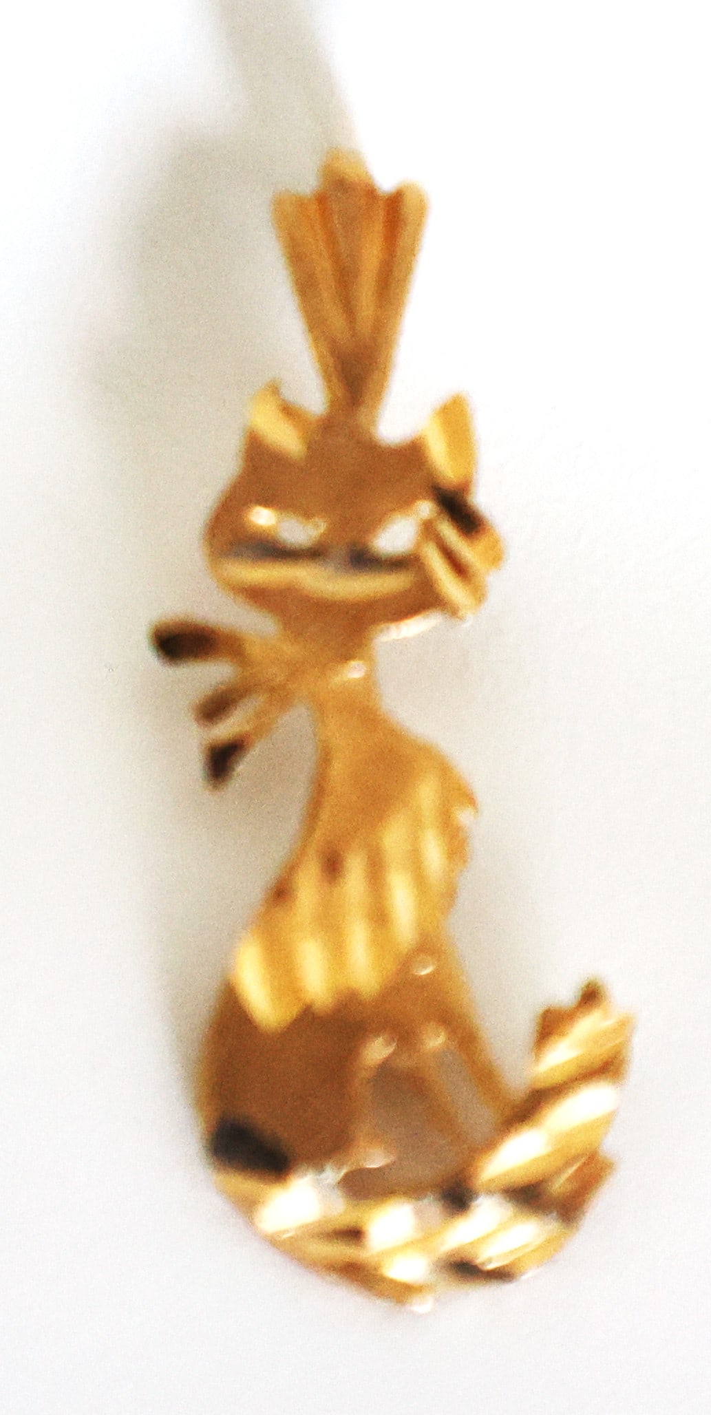 0.53 DWT 14K Yellow Gold CAT Charm Pendant (1 of 2)
