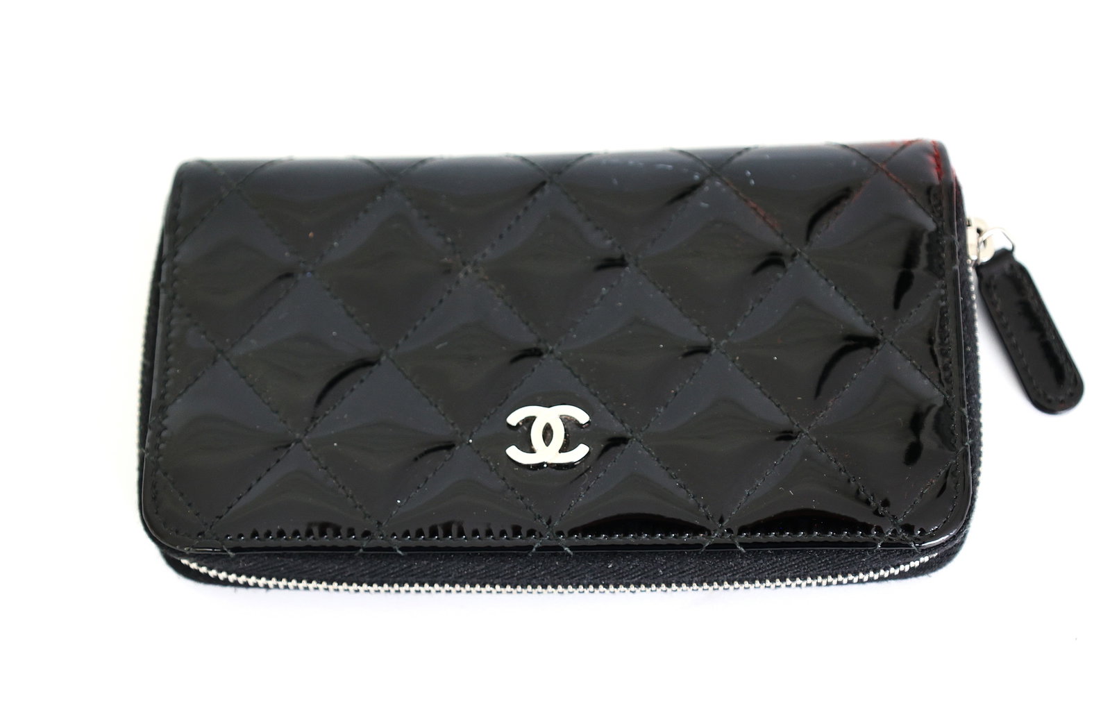 CHANEL Black Patent Leather Wristlet (1 of 4)