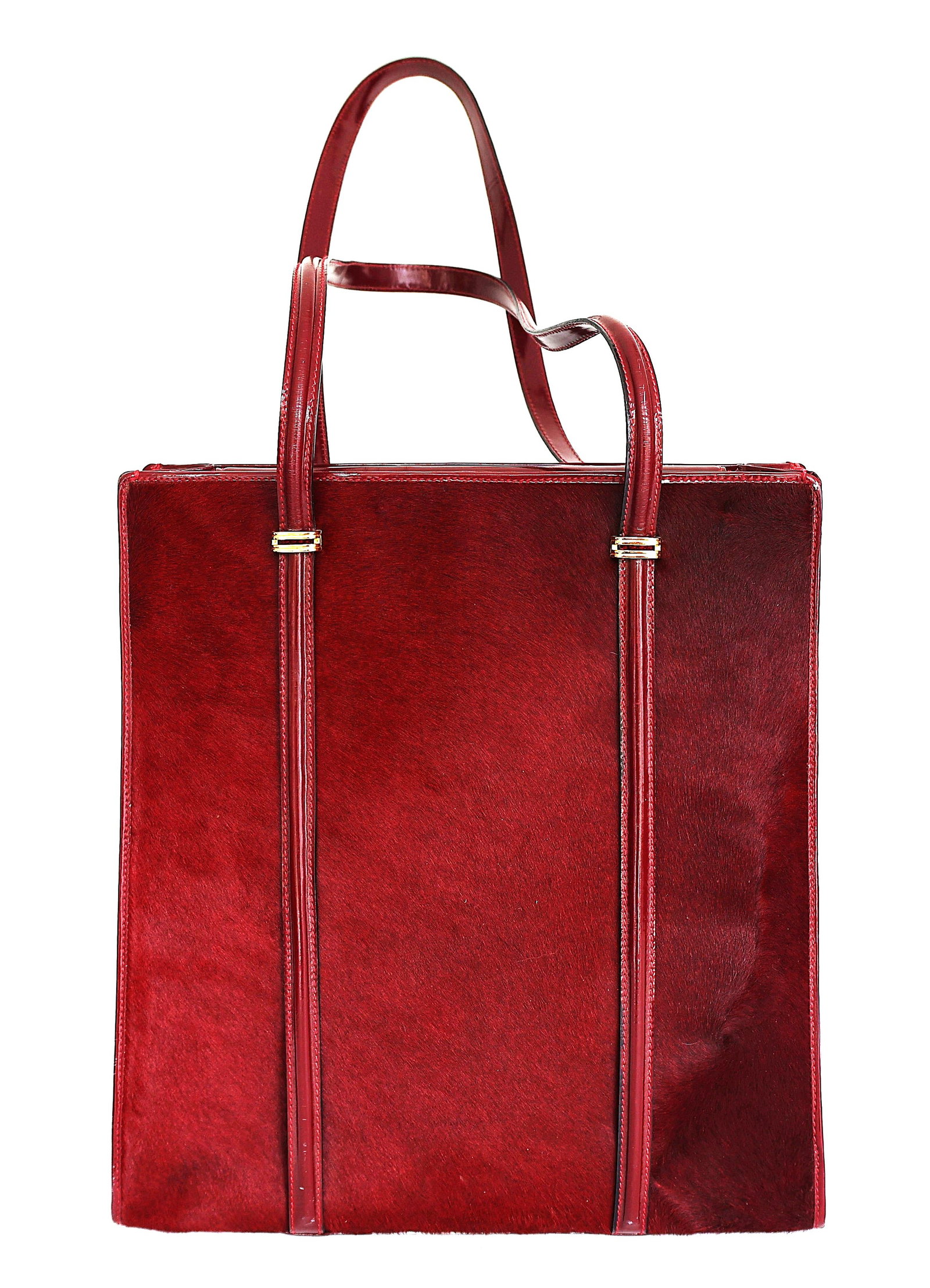 SISO Made in Italy, Red Maroon Mohair, Hand Bag, Size: 13 1/2 in. x 12 1/2 in. (1 of 6)