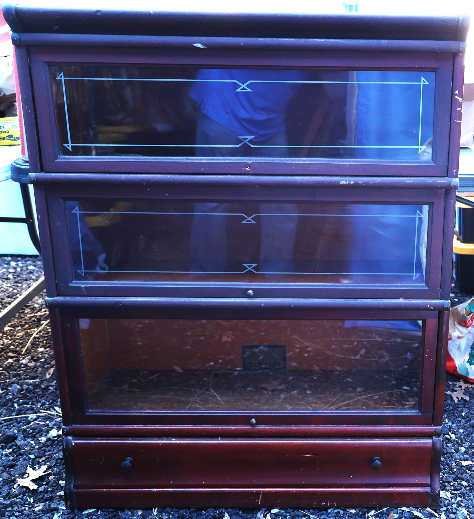 Macy's Mahogany 3 Section Stack Barrister Bookcase (1 of 4)