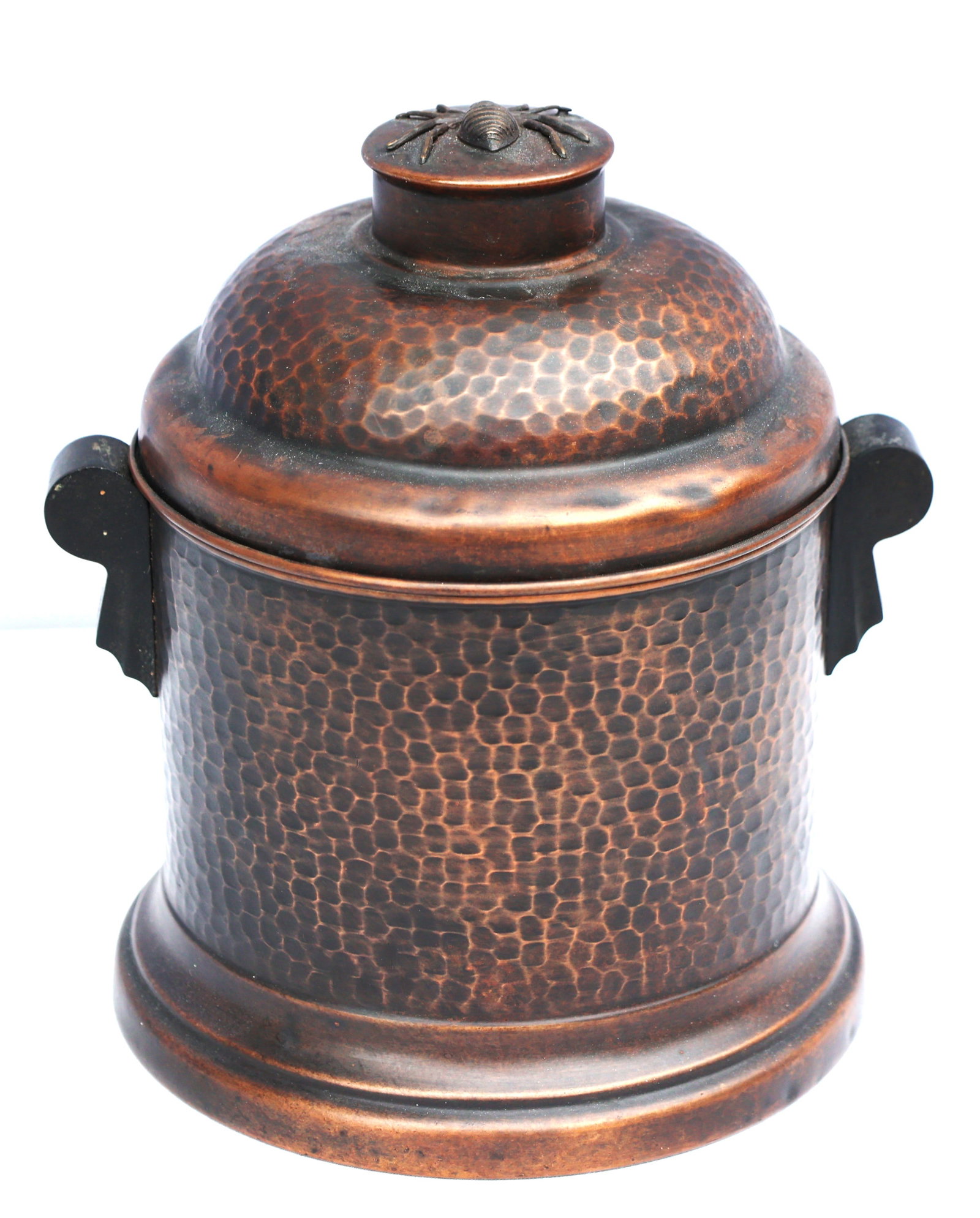 B & H hammered copper humidor featuring a detailed spider motif on the knob (1 of 6)