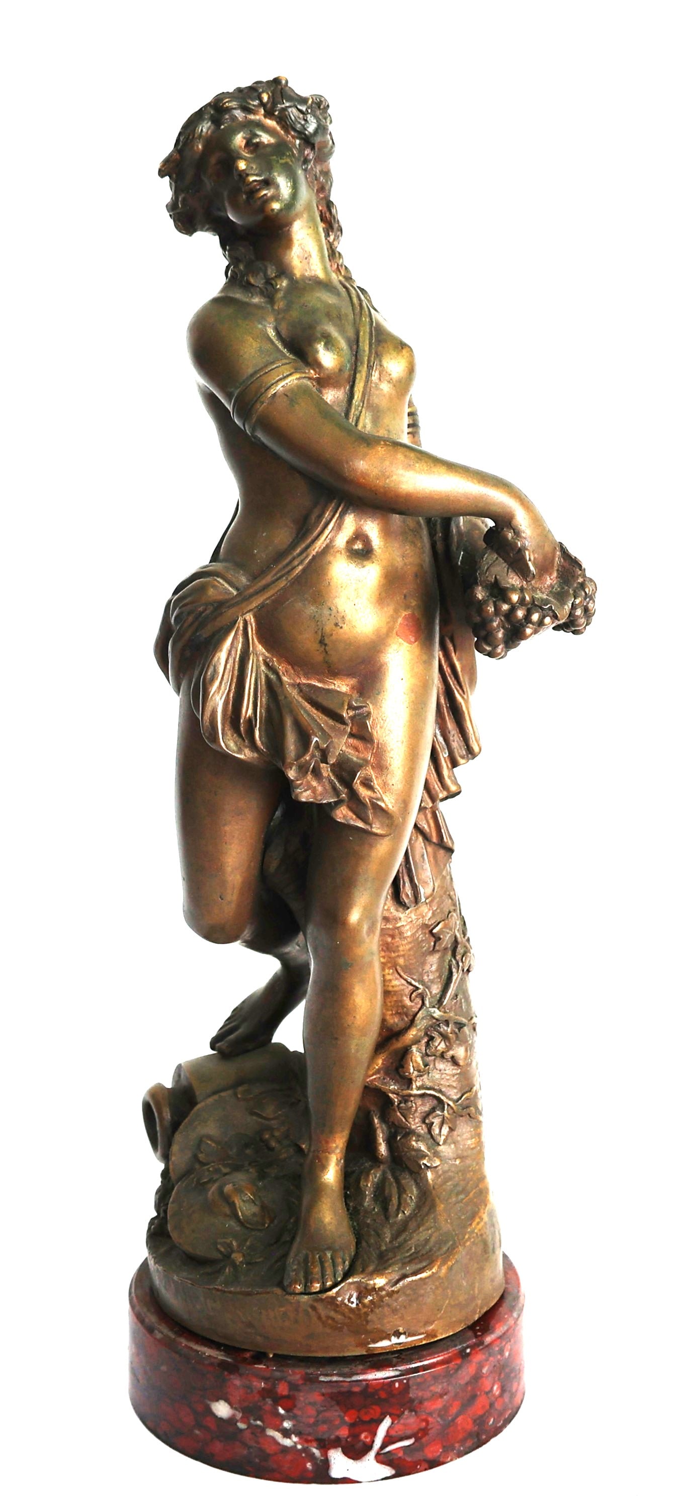 Michel Claude Clodion, 19th C. Bronze Figure of a Woman, 16 inches height: Size: 16 in. height, 5 1/2 in. wide, 5 in. dia. base. ; Michel Claude ClodionName variantsMichel Cladion, Claude Michel Claudion, Clodion, Charles Clodion, Claude Michel Clodion, Claude (Clodion) Mich