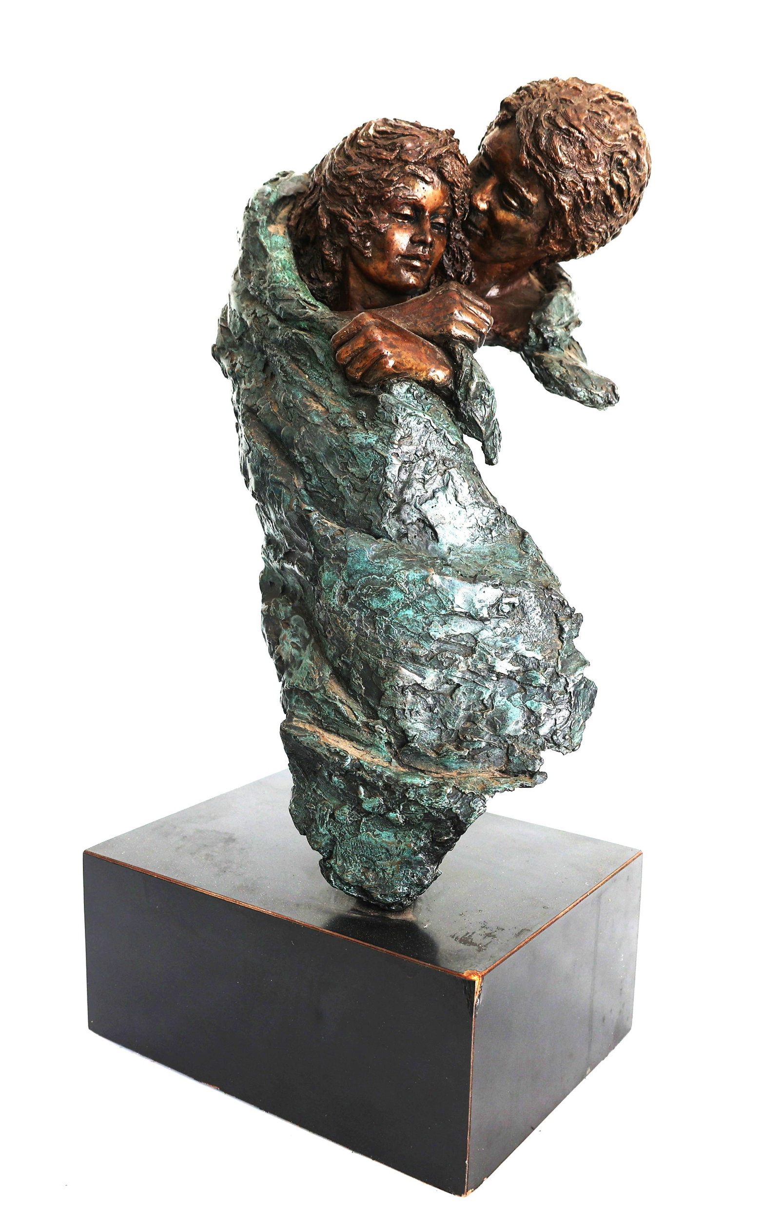 modernist bronze sculpture by artist André Paor, titled "Marga man and woman", featuring two figure (1 of 14)
