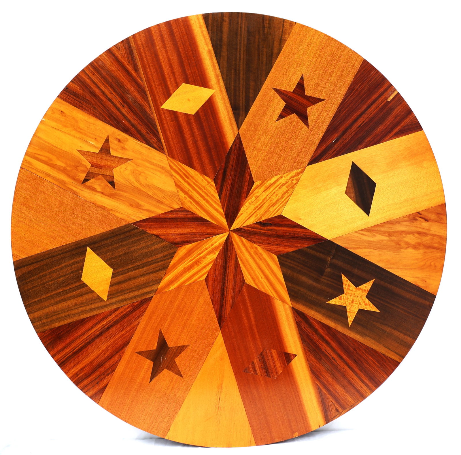 American Folk Art Table Top, Exotic Woods, Double Sided with Game Board 44 in. diameter (1 of 8)