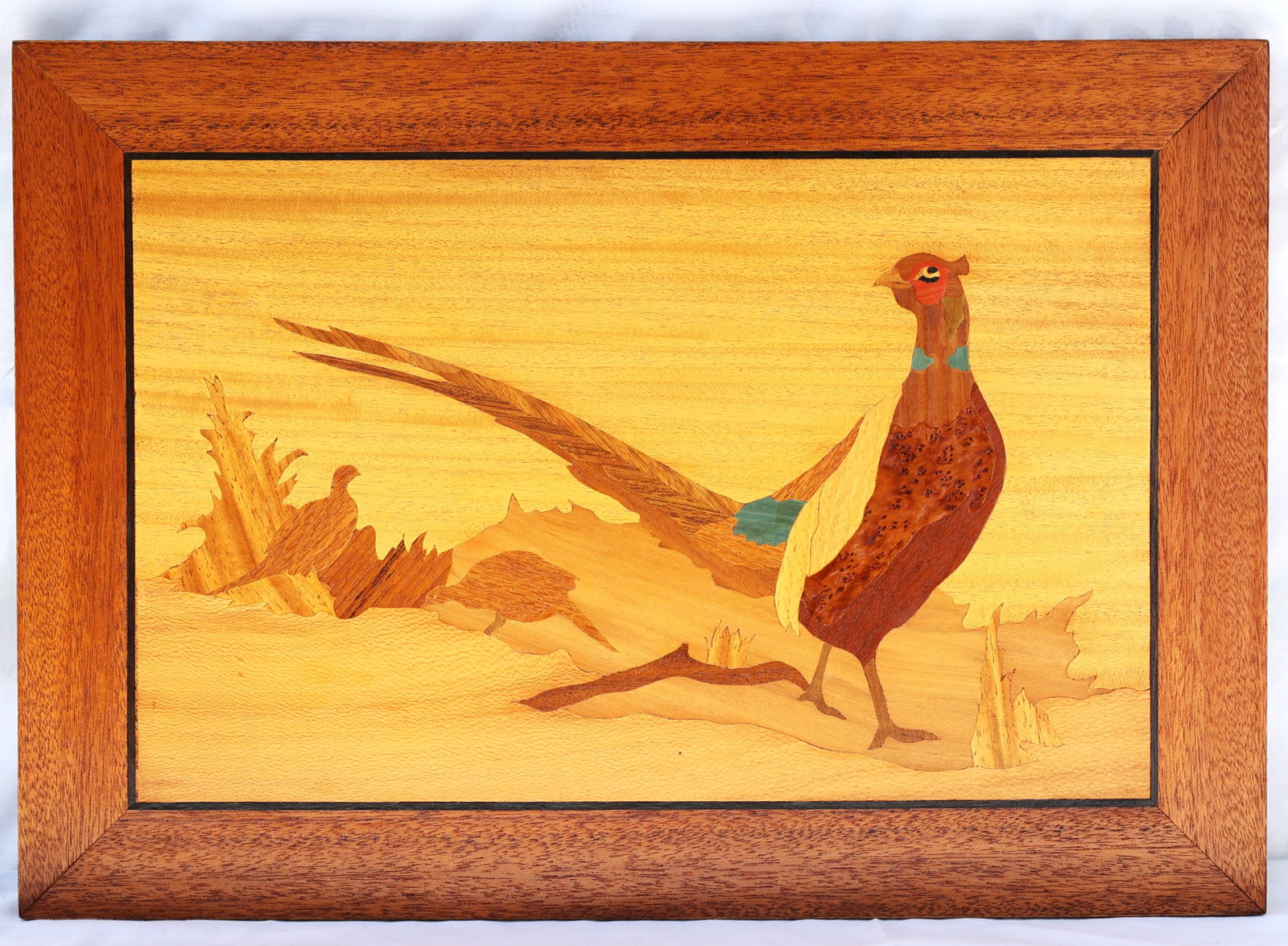 American Folk Art Extoc Woods Pheasant Plaque: Size: 14 in. x 20 in.; American Folk Art Extoc Woods Pheasant Plaque