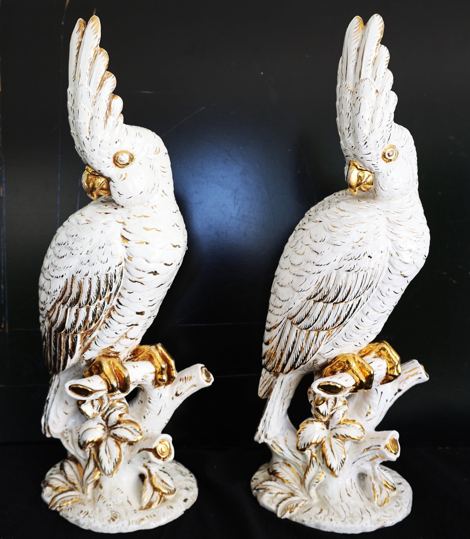 vintage-style ceramic cockatoo sculptures resemble items often attributed to Italian designer Ugo Z (1 of 7)