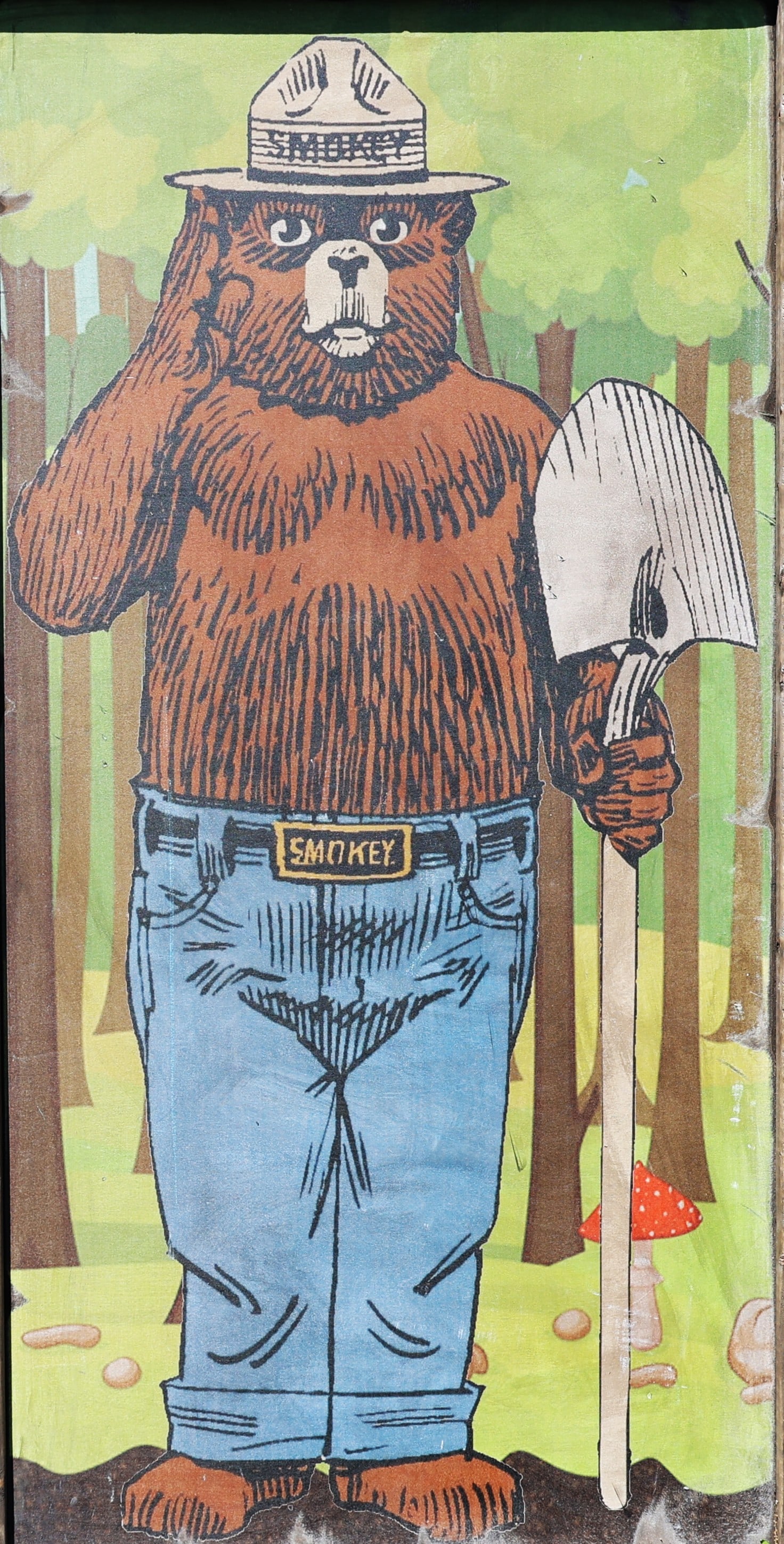 Large Wooden Printed Sign, Smokey The Bear, Size: 49 1/4 inches x 25 1/4 inches (1 of 4)