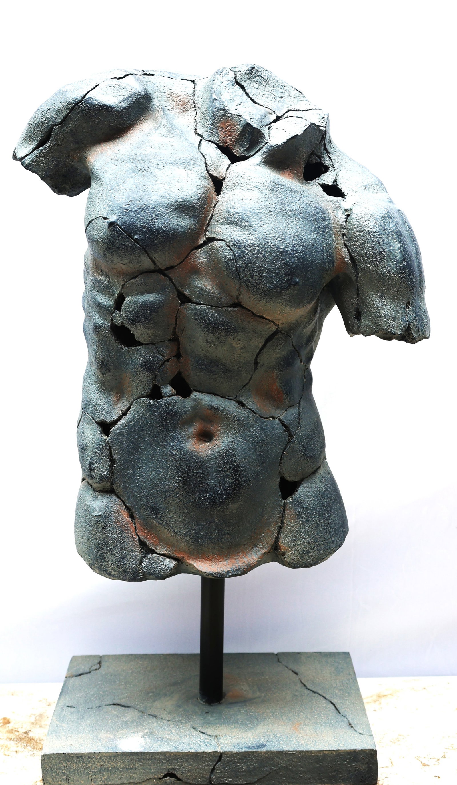 Store Prop Male Torso on Display Stand, Hard Cast Resin Composition 25 in. height (1 of 5)