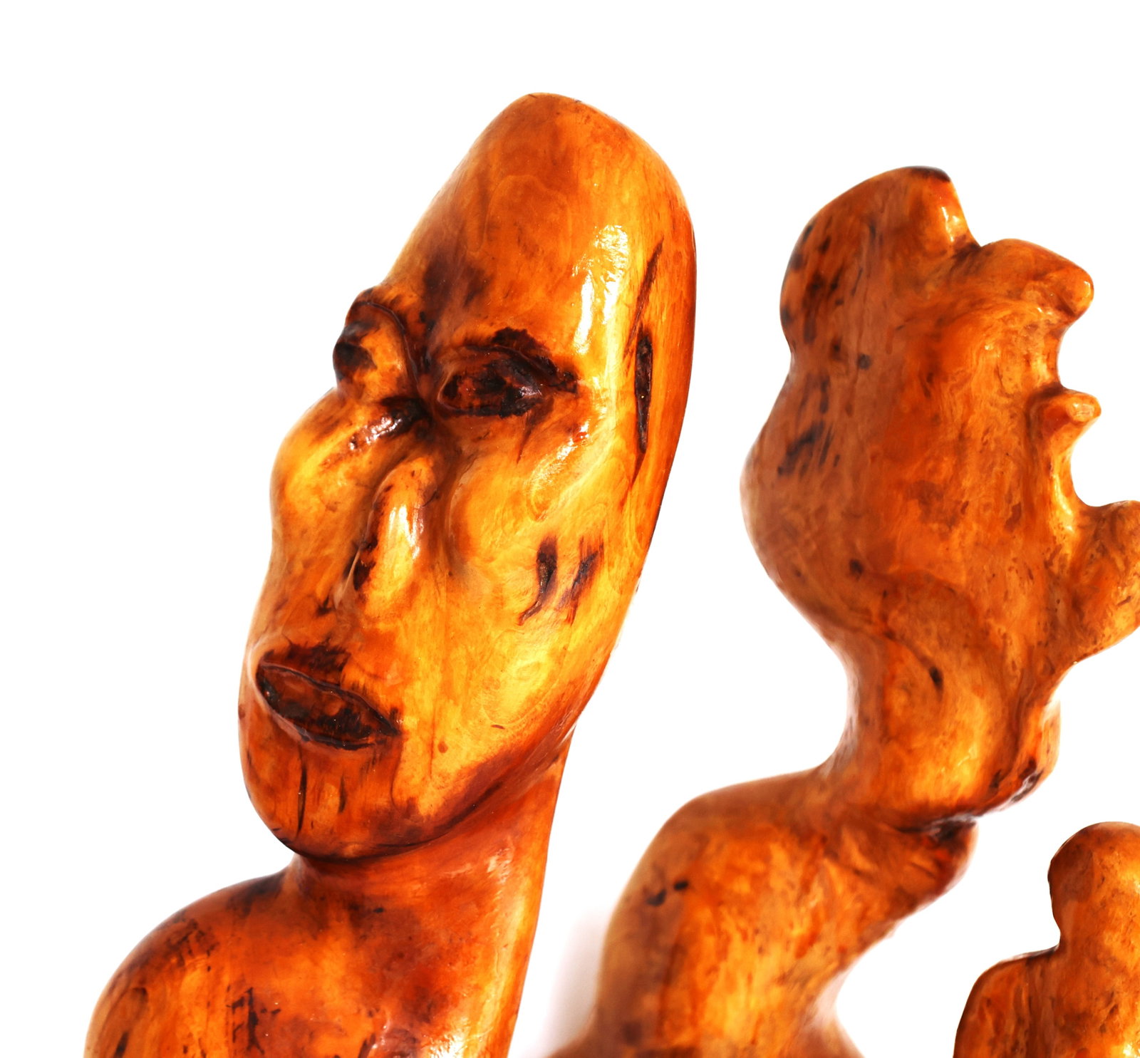 hand-carved abstract sculpture made from a single piece of wood - 2