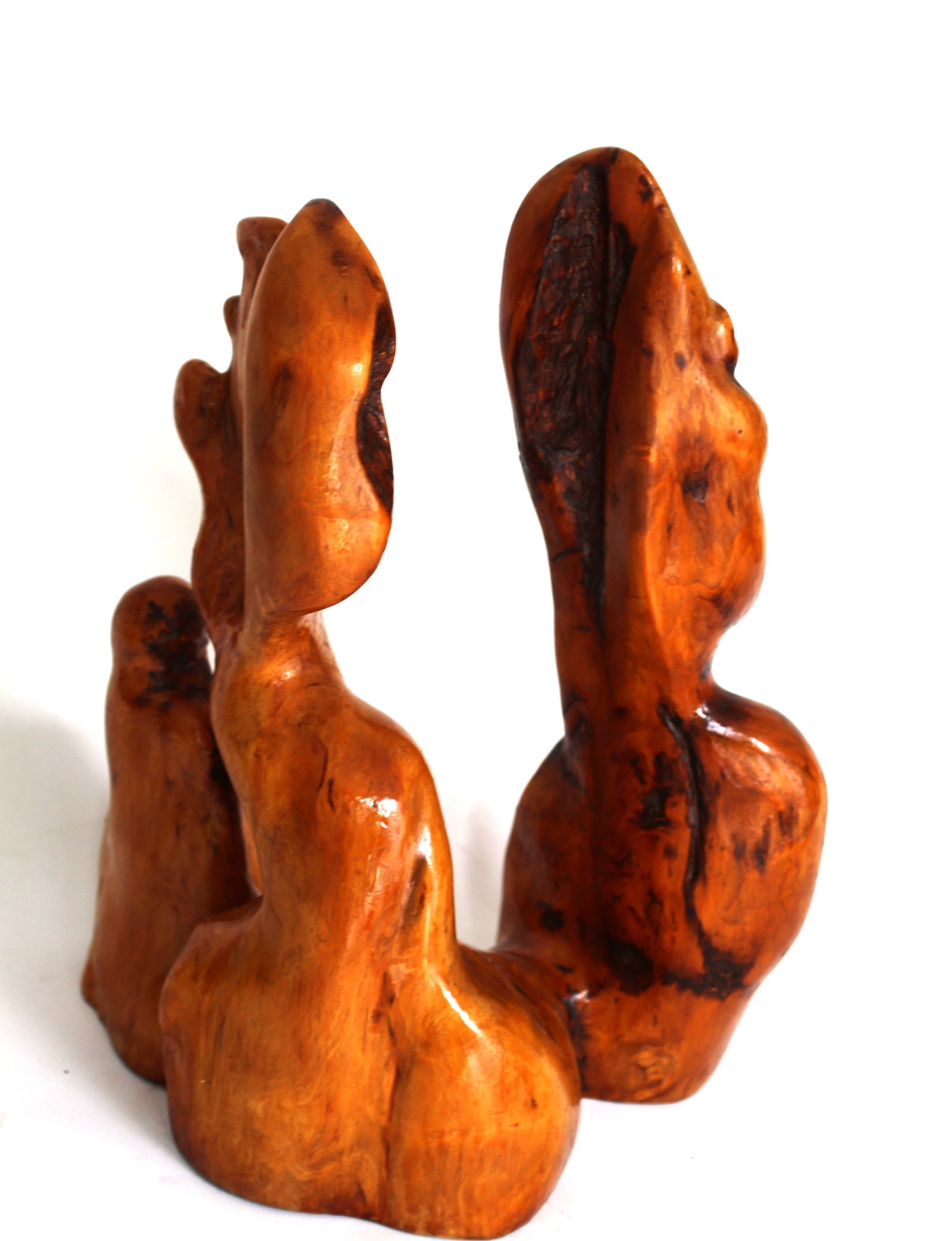 hand-carved abstract sculpture made from a single piece of wood - 5
