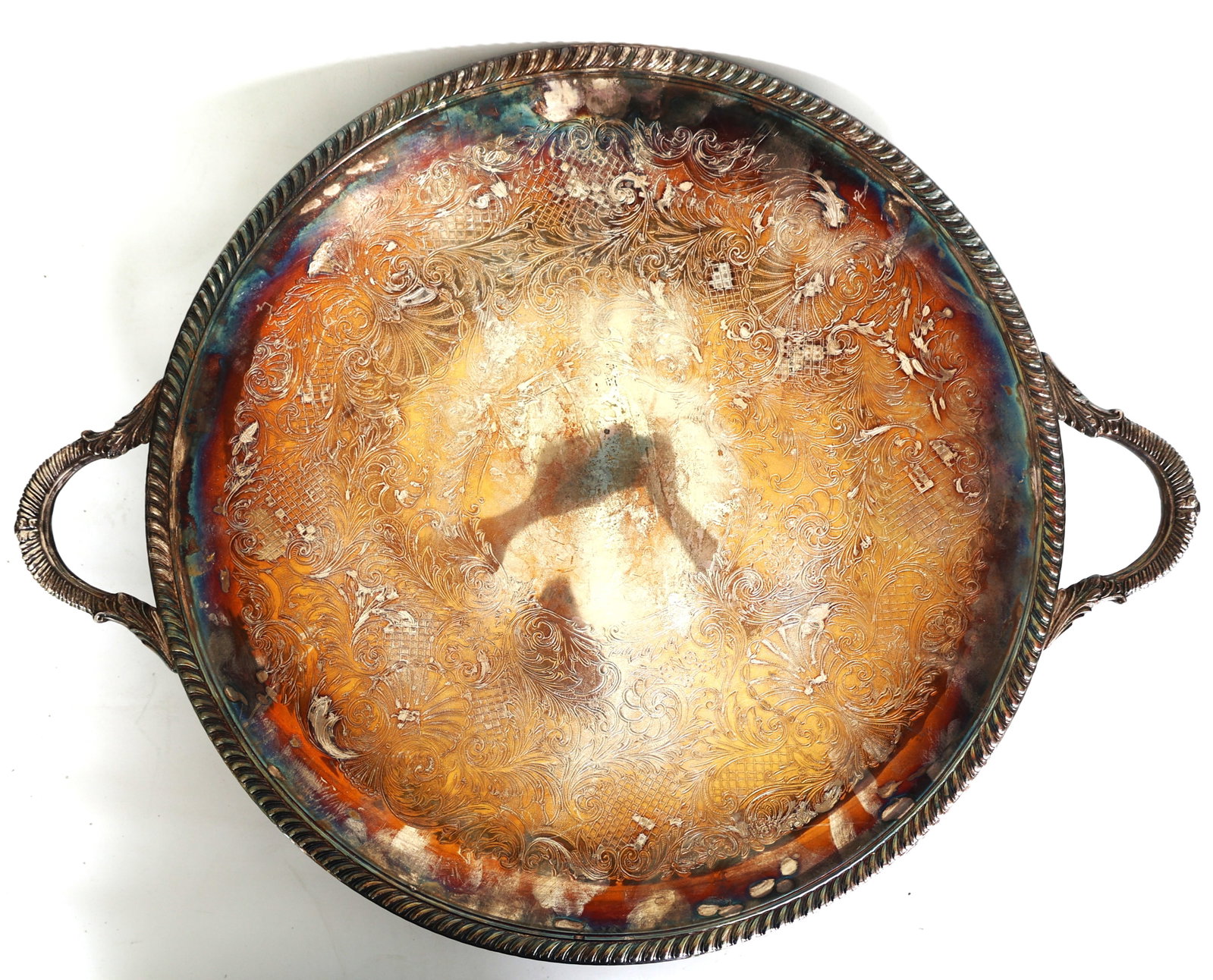 Quality vintage silver-plated Footed serving tray with Handle Sides (1 of 7)